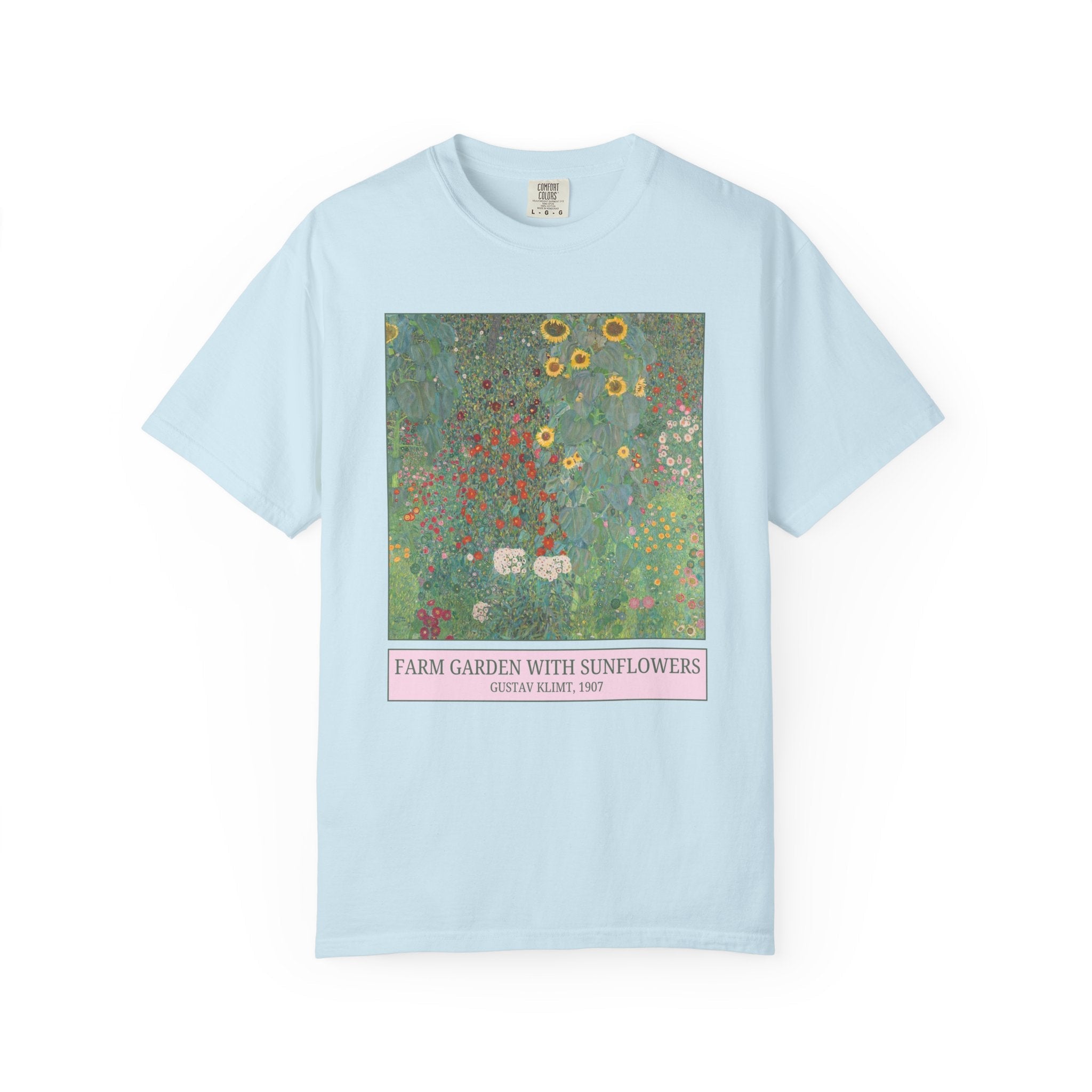 Farm Garden with Sunflowers by Gustav Klimt, Colorful Art History Lover Tee Shirt, Famous Painting, Humanities Major, Art Historian Gift - Opal and June