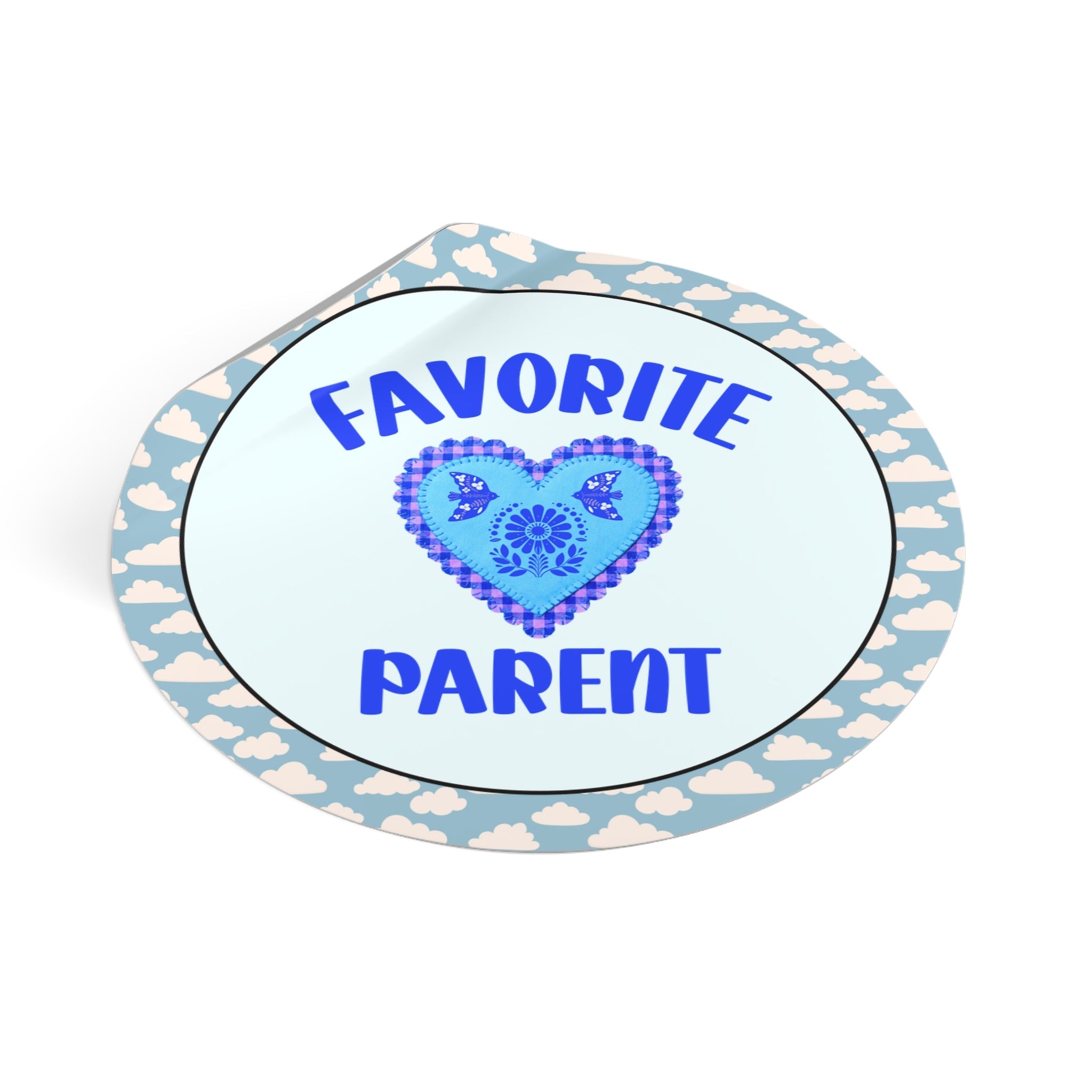 Favorite Parent Sticker: Funny Mother's Day or Father's Day Sticker with Heart, Cute and Nostalgic Parent Birthday Gift from Daughter or Son - Opal and June
