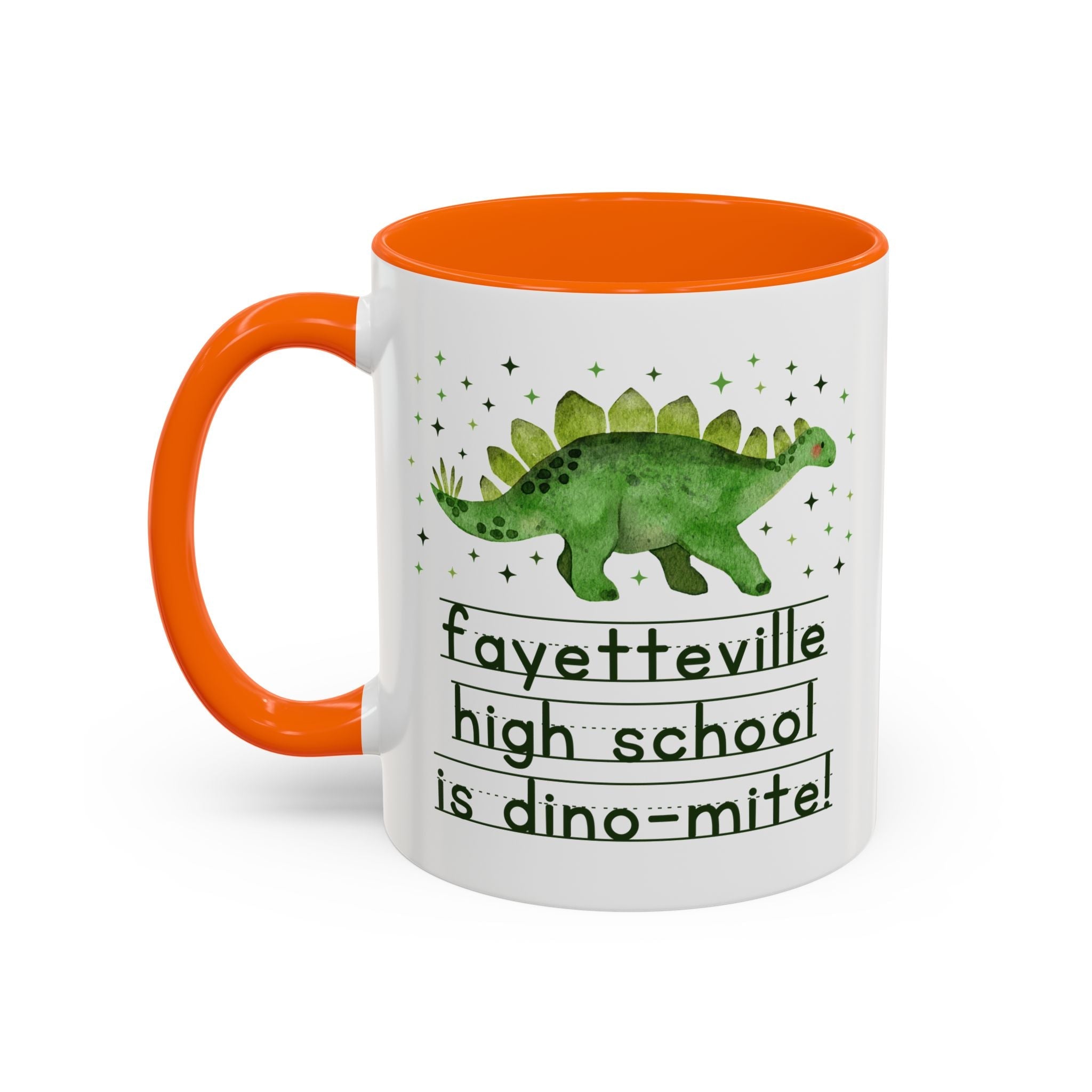 Fayetteville High School is Dino - Mite 11 Oz Coffee Mug | FPS + Opal and June Coffee Mug, Fayetteville Public Schools - Opal and June