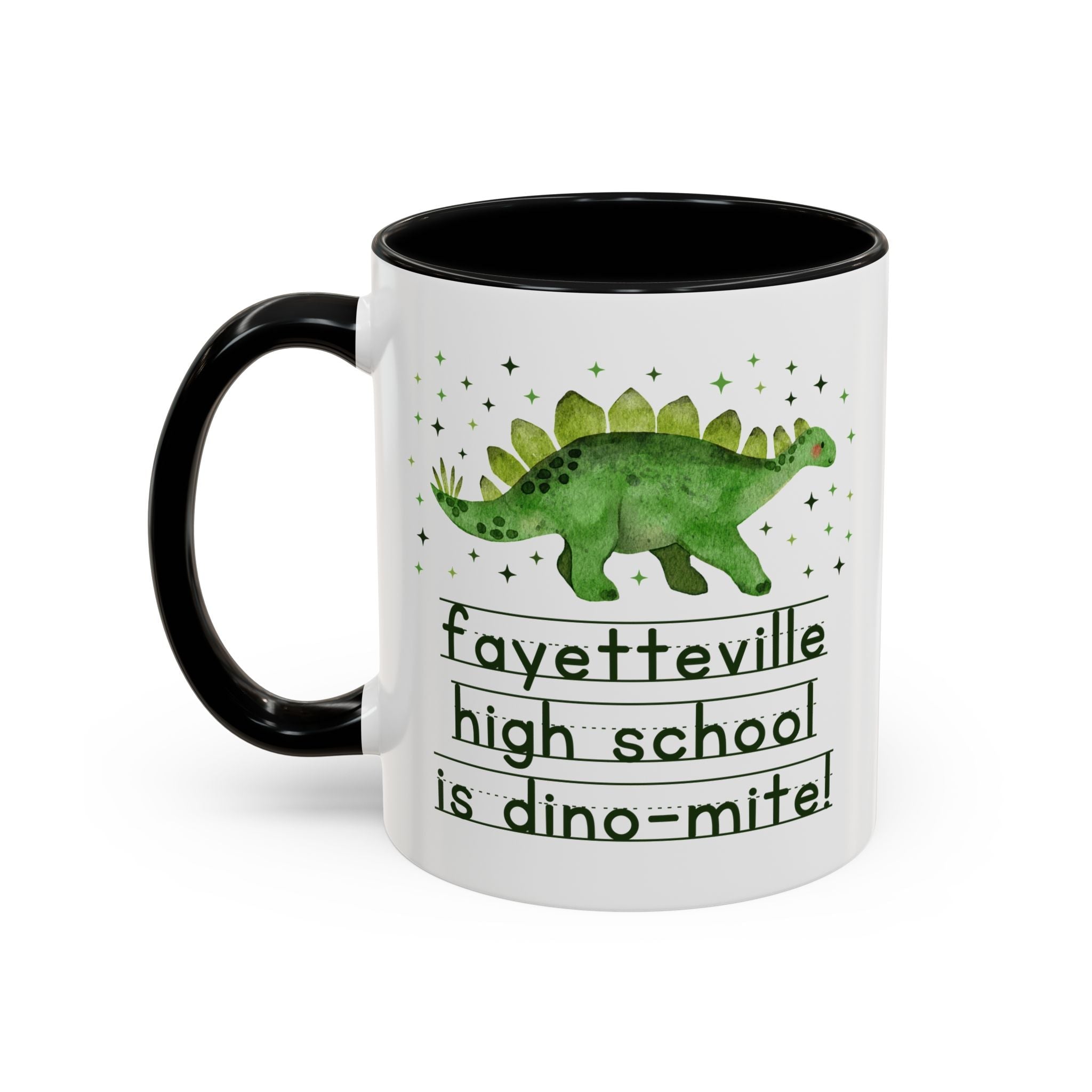 Fayetteville High School is Dino - Mite 11 Oz Coffee Mug | FPS + Opal and June Coffee Mug, Fayetteville Public Schools - Opal and June