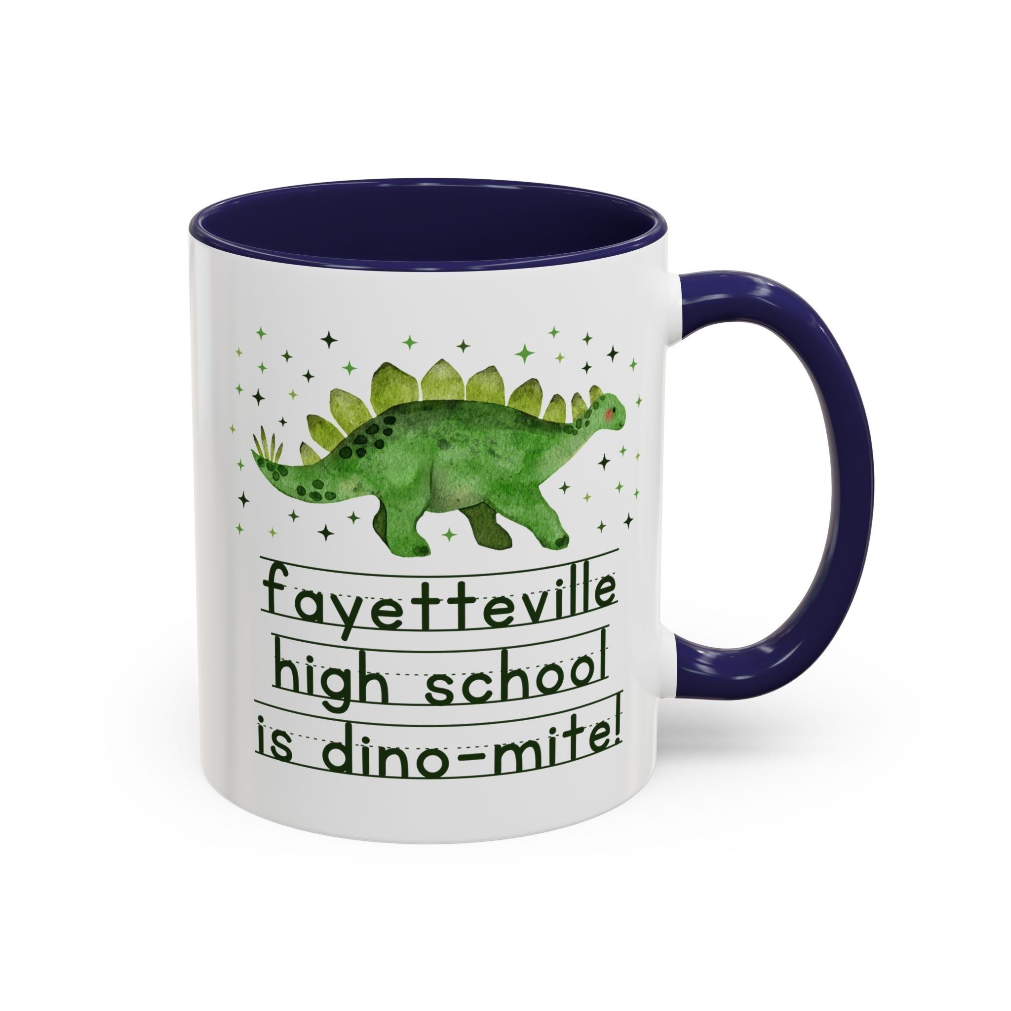 Fayetteville High School is Dino - Mite 11 Oz Coffee Mug | FPS + Opal and June Coffee Mug, Fayetteville Public Schools - Opal and June