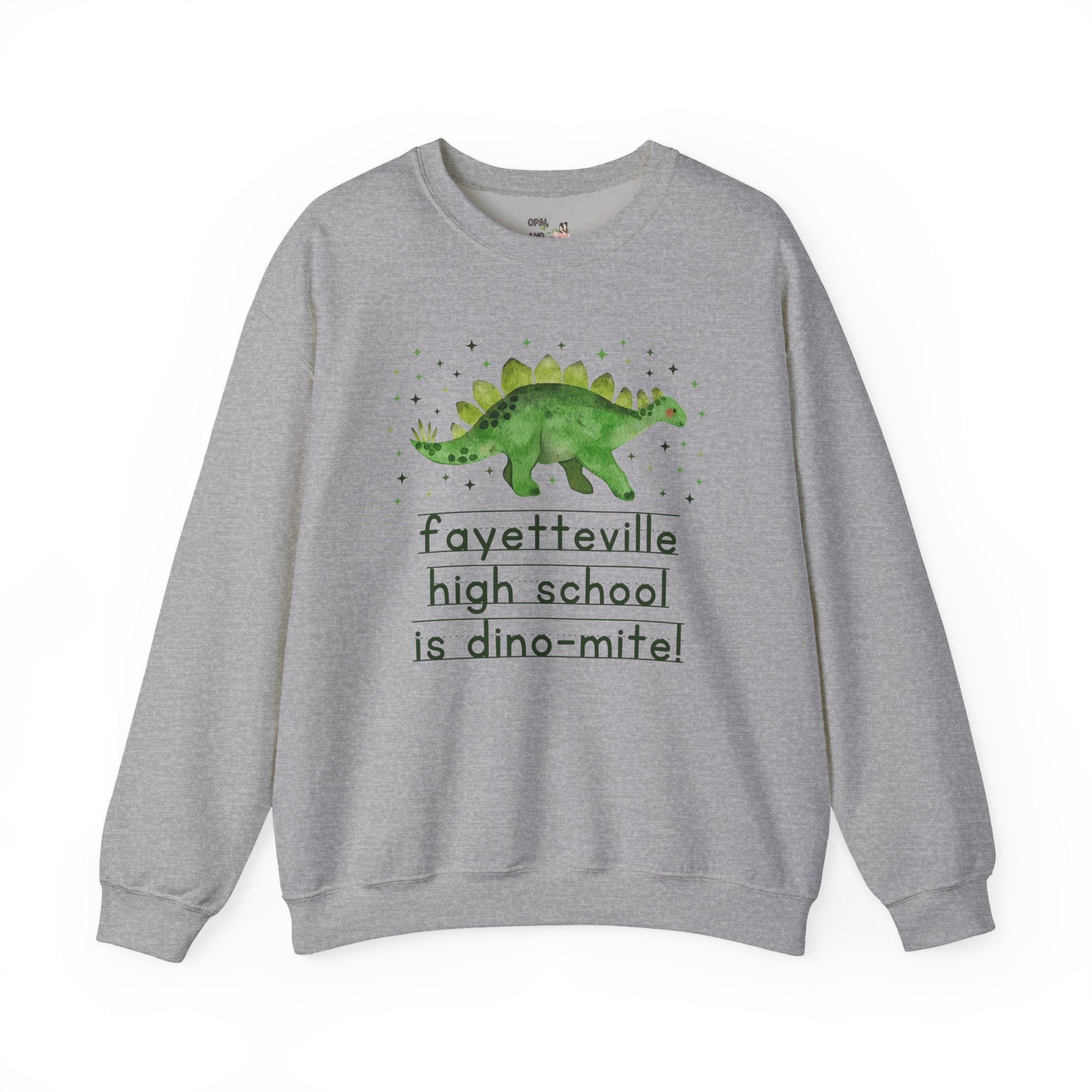 Fayetteville High School is Dino - Mite Sweatshirt | FPS + Opal and June Sweatshirt, Fayetteville Public Schools - Opal and June