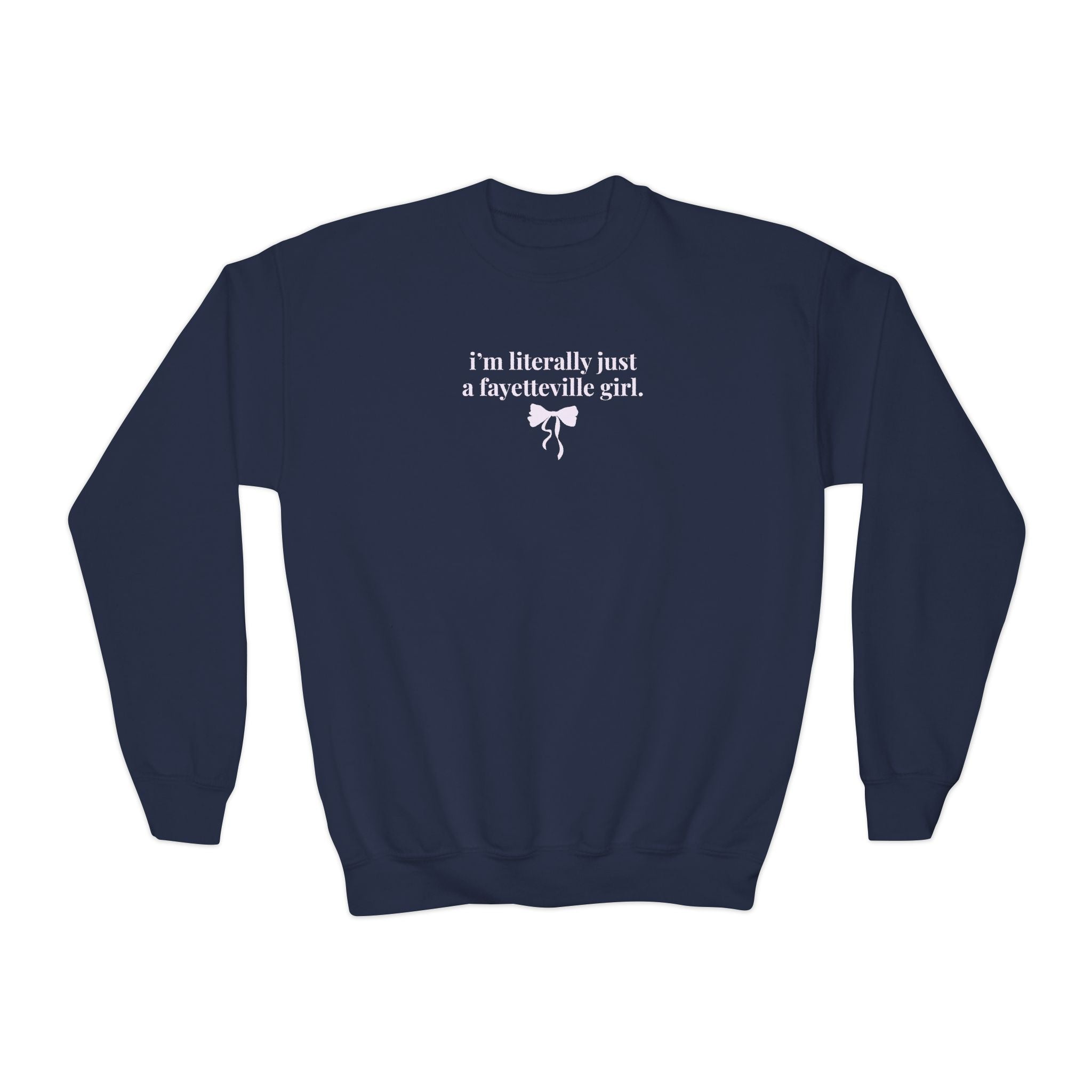 Fayetteville High School Kids Sweatshirt: I'm Literally Just a Fayetteville Girl | FPS + Opal and June Kids Sweatshirt, Fayetteville Public Schools - Opal and June