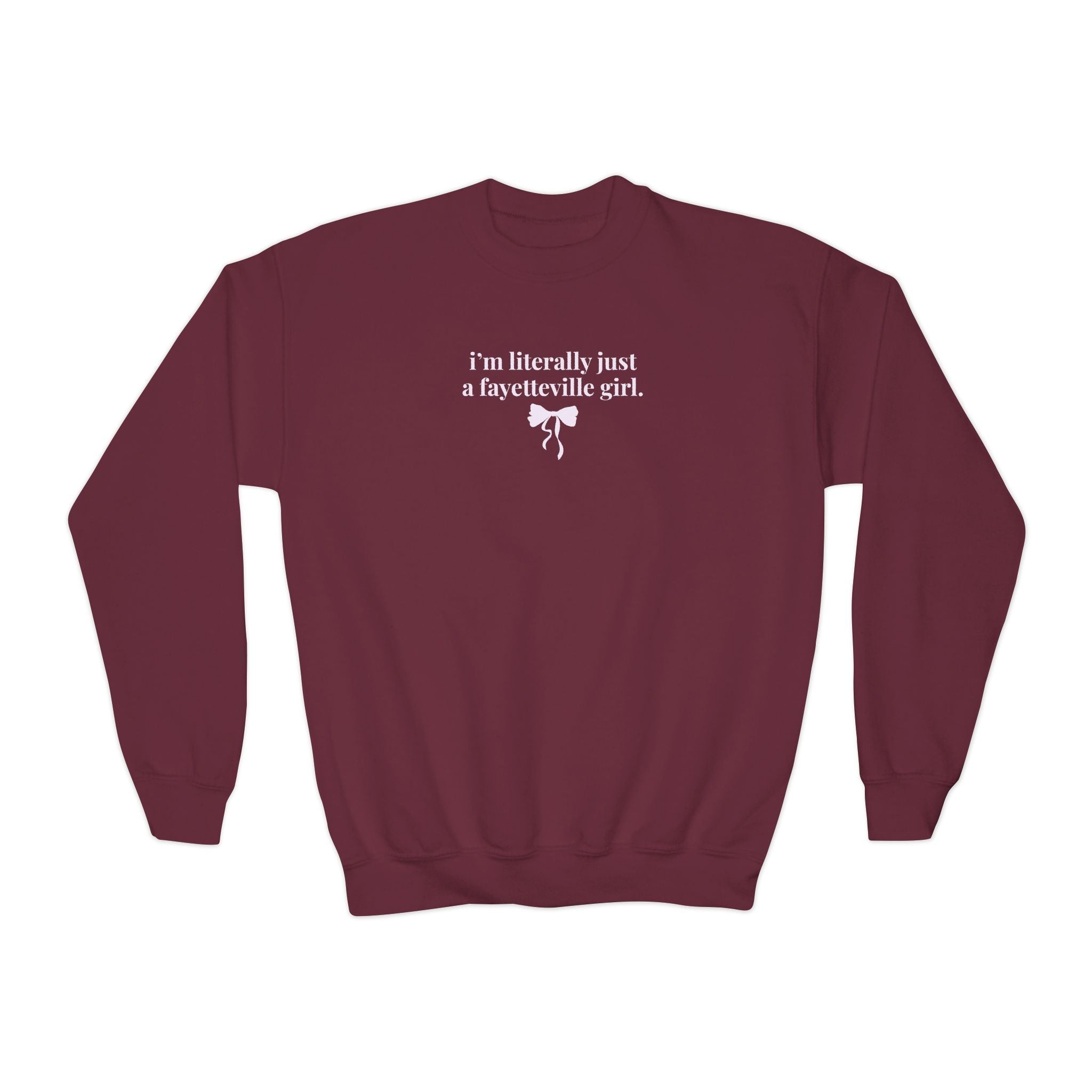 Fayetteville High School Kids Sweatshirt: I'm Literally Just a Fayetteville Girl | FPS + Opal and June Kids Sweatshirt, Fayetteville Public Schools - Opal and June