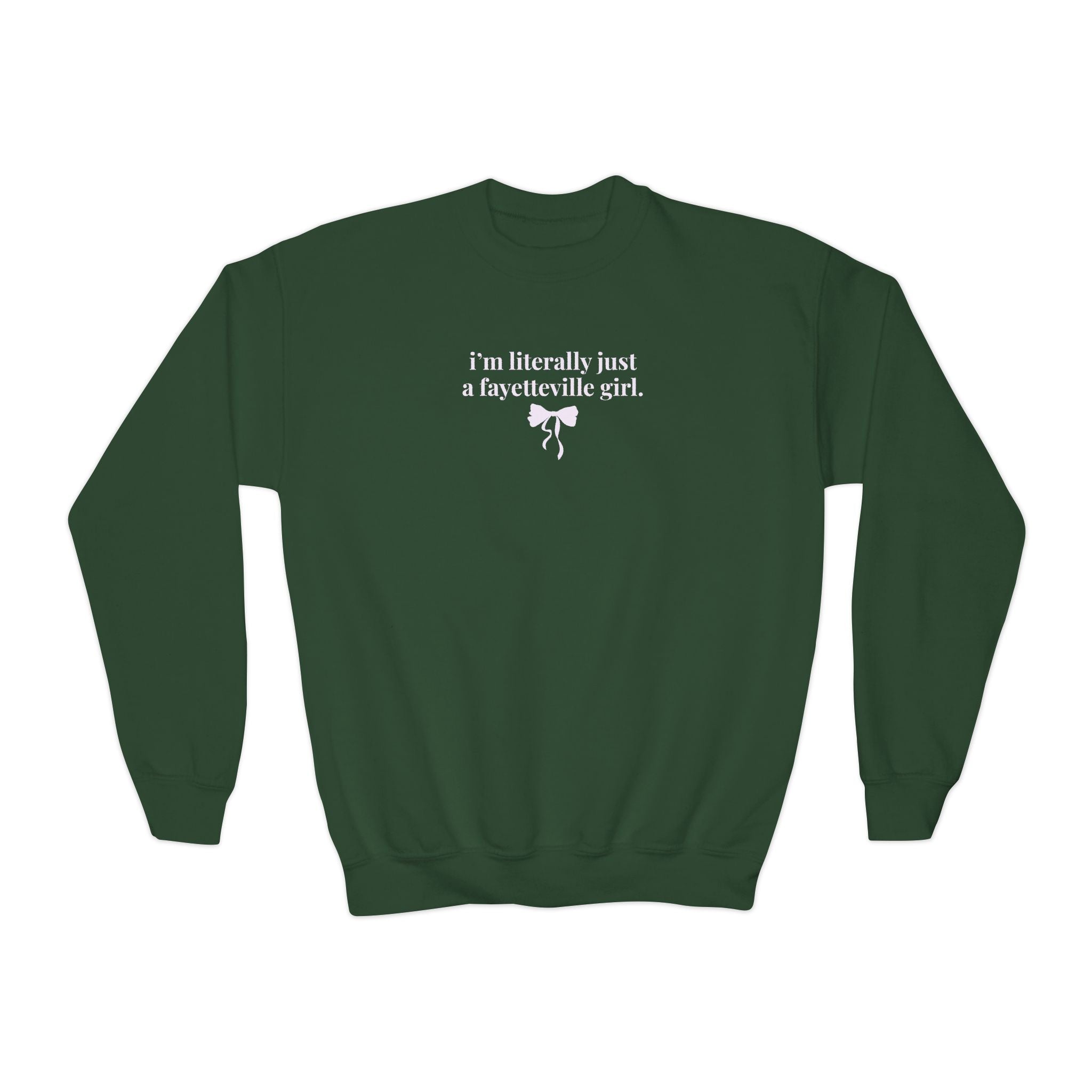 Fayetteville High School Kids Sweatshirt: I'm Literally Just a Fayetteville Girl | FPS + Opal and June Kids Sweatshirt, Fayetteville Public Schools - Opal and June