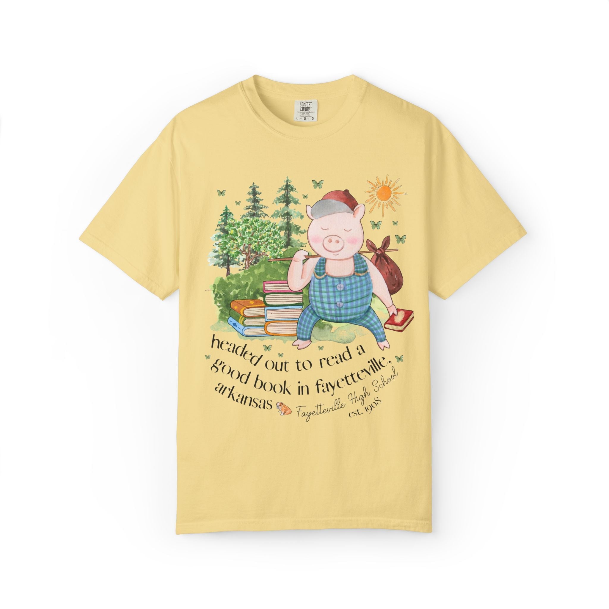 Fayetteville High School Tee Shirt: Off to Read a Book | FPS + Opal and June Tee Shirt, Fayetteville Public Schools - Opal and June