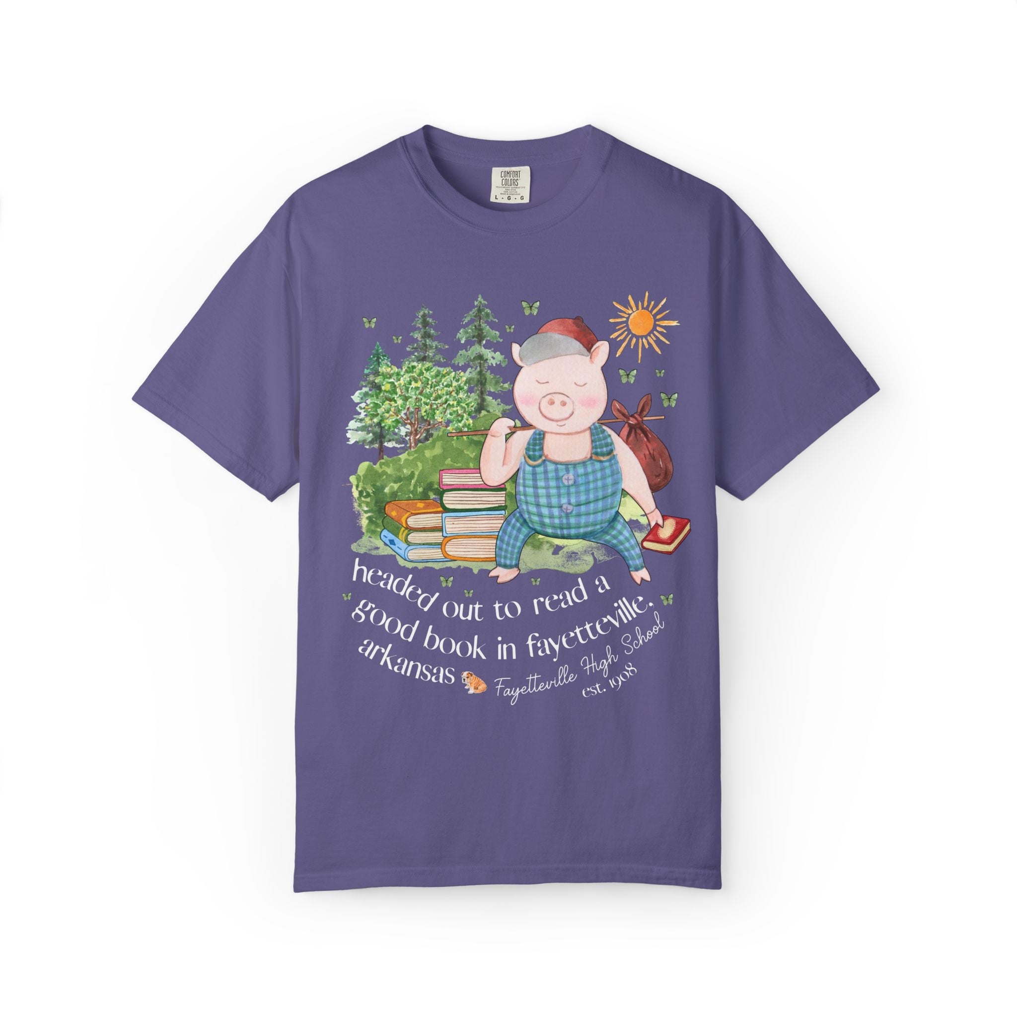 Fayetteville High School Tee Shirt: Off to Read a Book | FPS + Opal and June Tee Shirt, Fayetteville Public Schools - Opal and June
