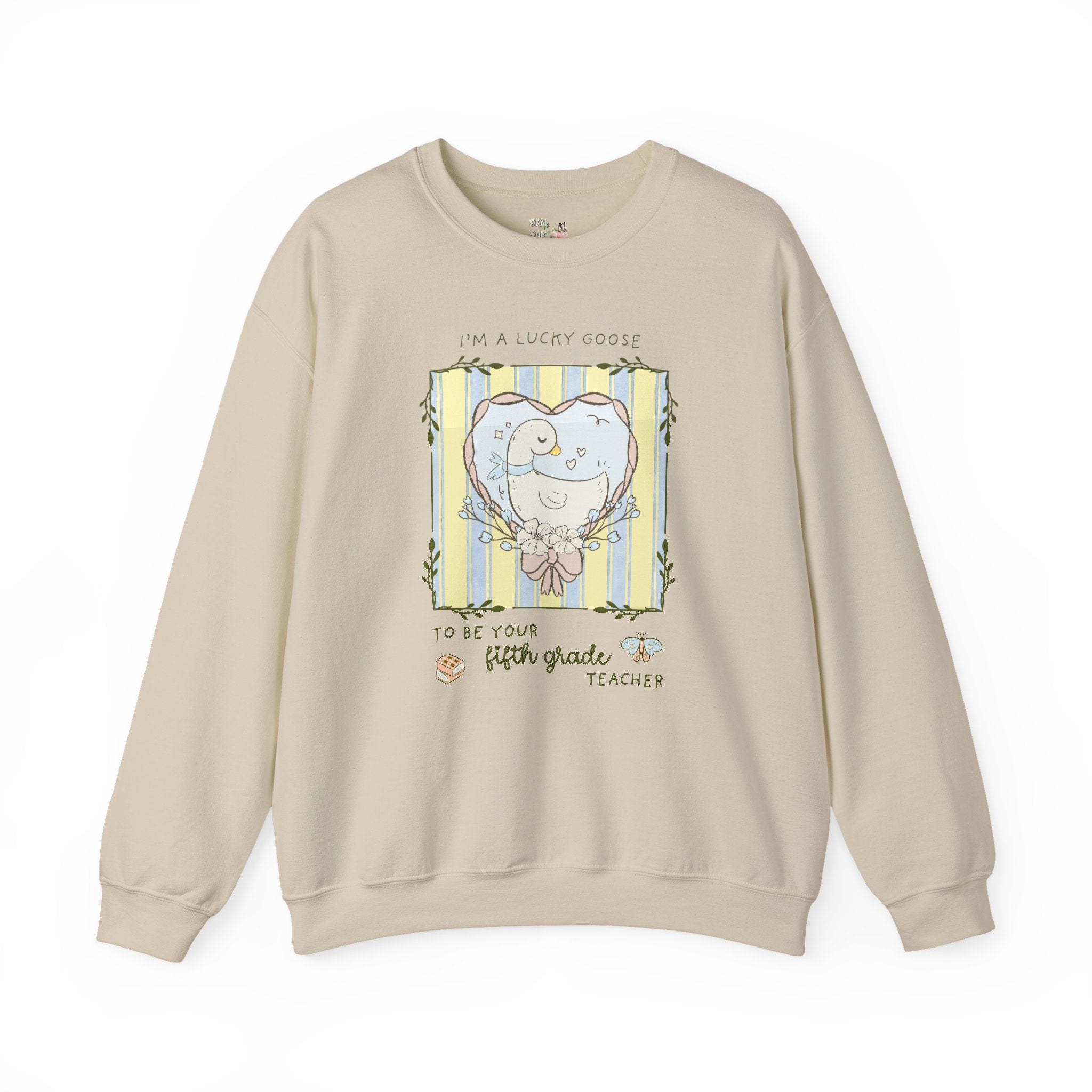 Fifth Grade Back to School Silly Goose Teacher Sweatshirt, Cute Cottagecore Animal Lover Shirt, Meet the Teacher Night, Fifth Grade Crew - Opal and June