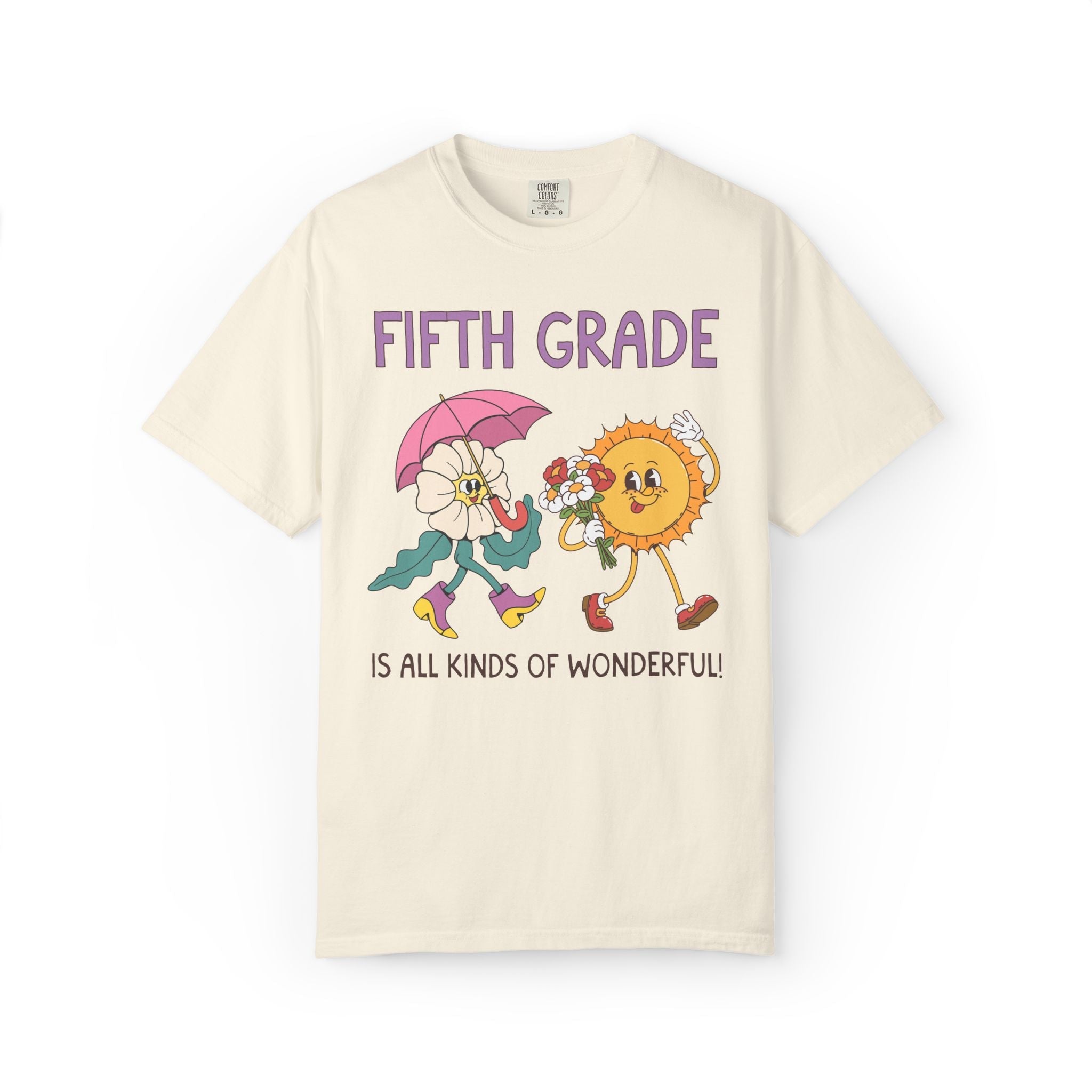 Fifth Grade is All Kinds of Wonderful Teacher Team Tee Shirt for Back to School: Cute New School Year T-Shirt, First Year Teacher or Para - Opal and June