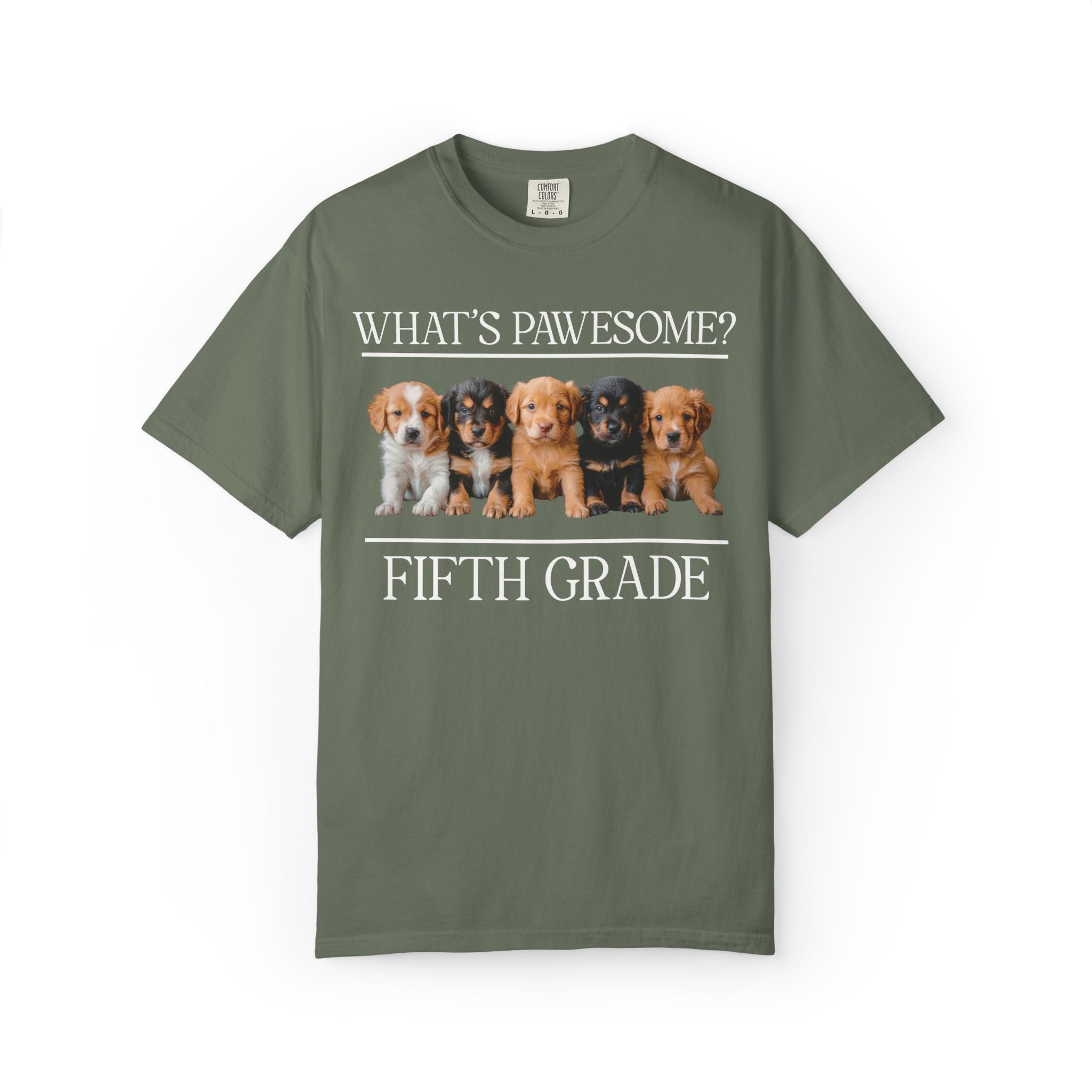 Fifth Grade Teacher Puppy Tee Shirt: What's Pawesome? - Opal and June