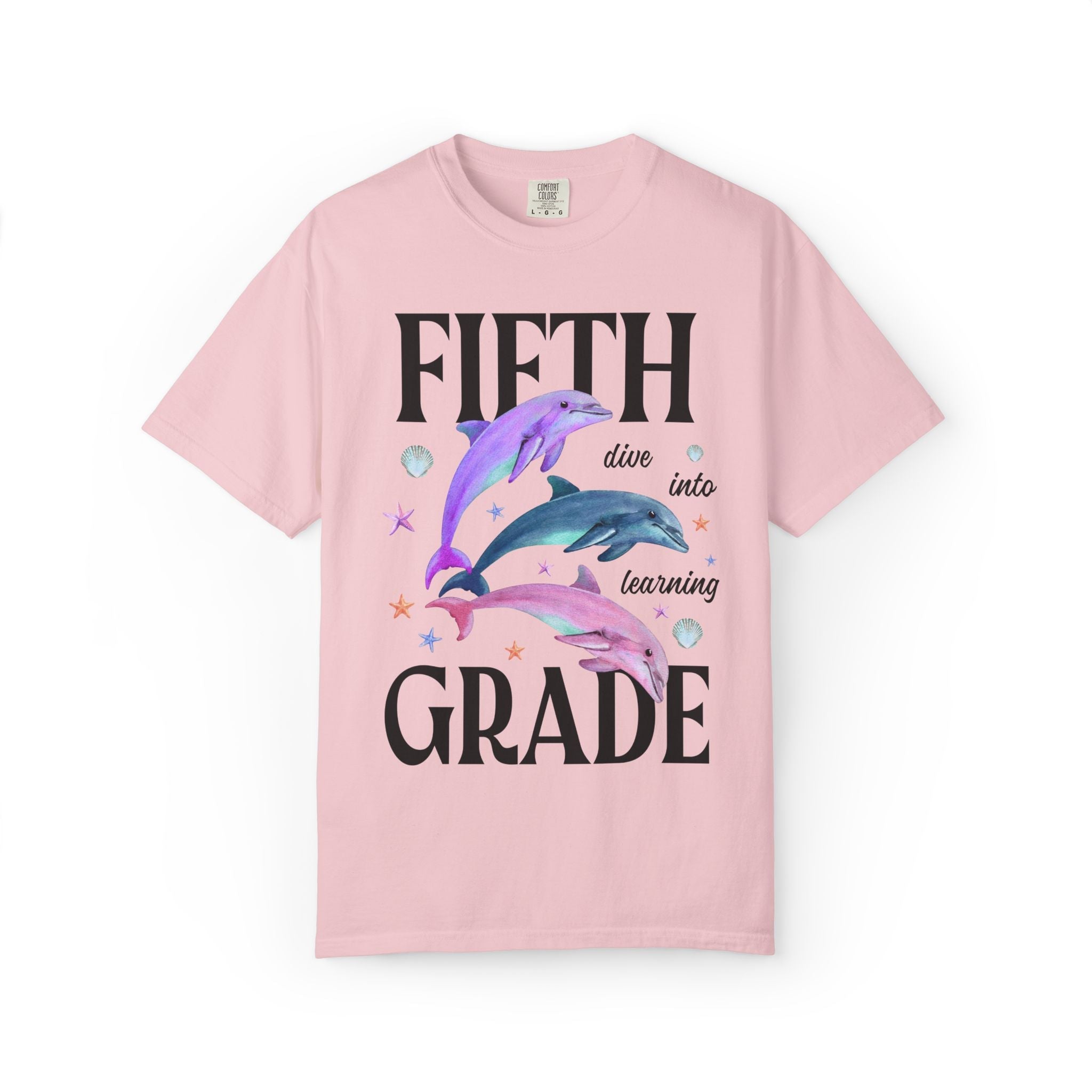 Fifth Grade Teacher Team Tee Shirt with Dolphins: Dive Into Learning - Opal and June