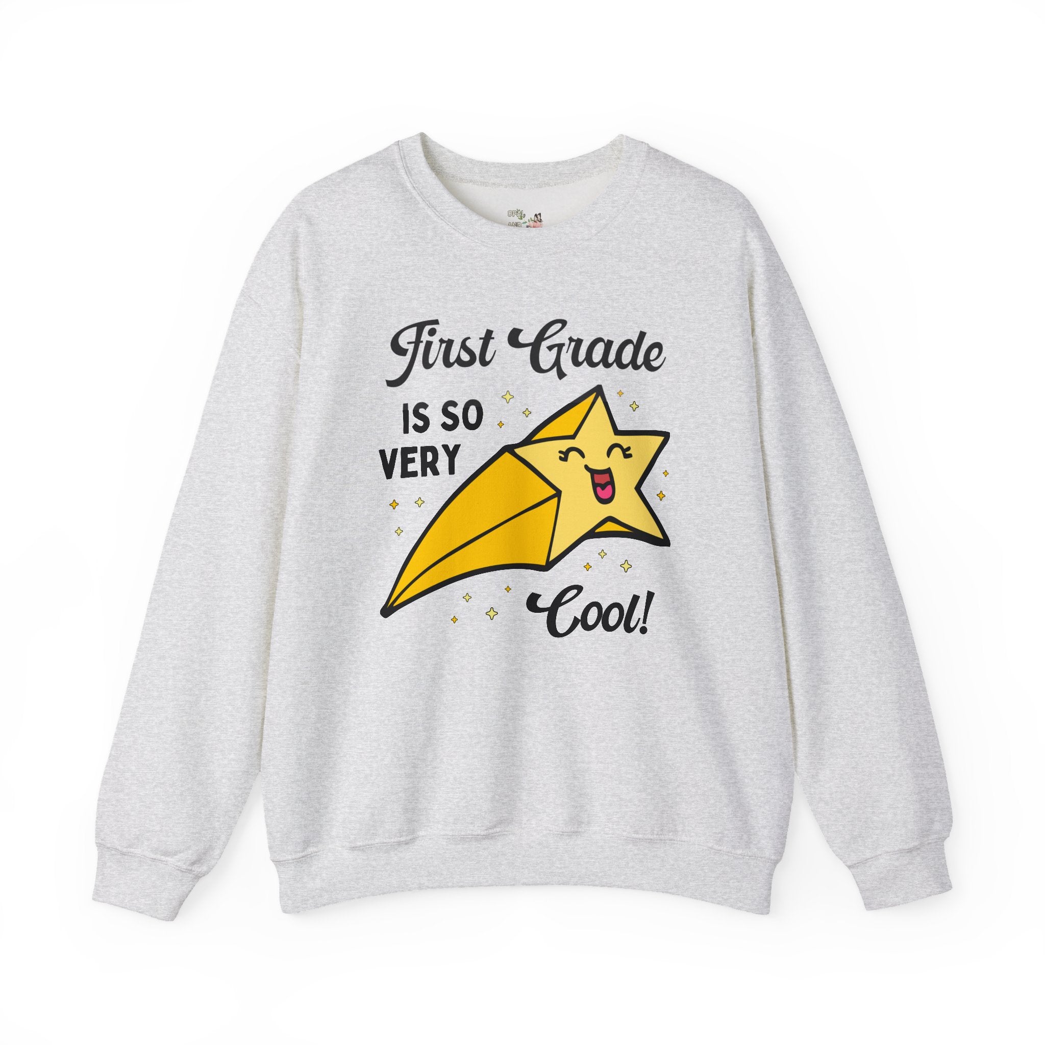 First Grade Back to School Sweatshirt, Funny Saying and Cute Retro Aesthetic Star: First Grade is So Very Cool! Matching 1st Grade Crewneck - Opal and June