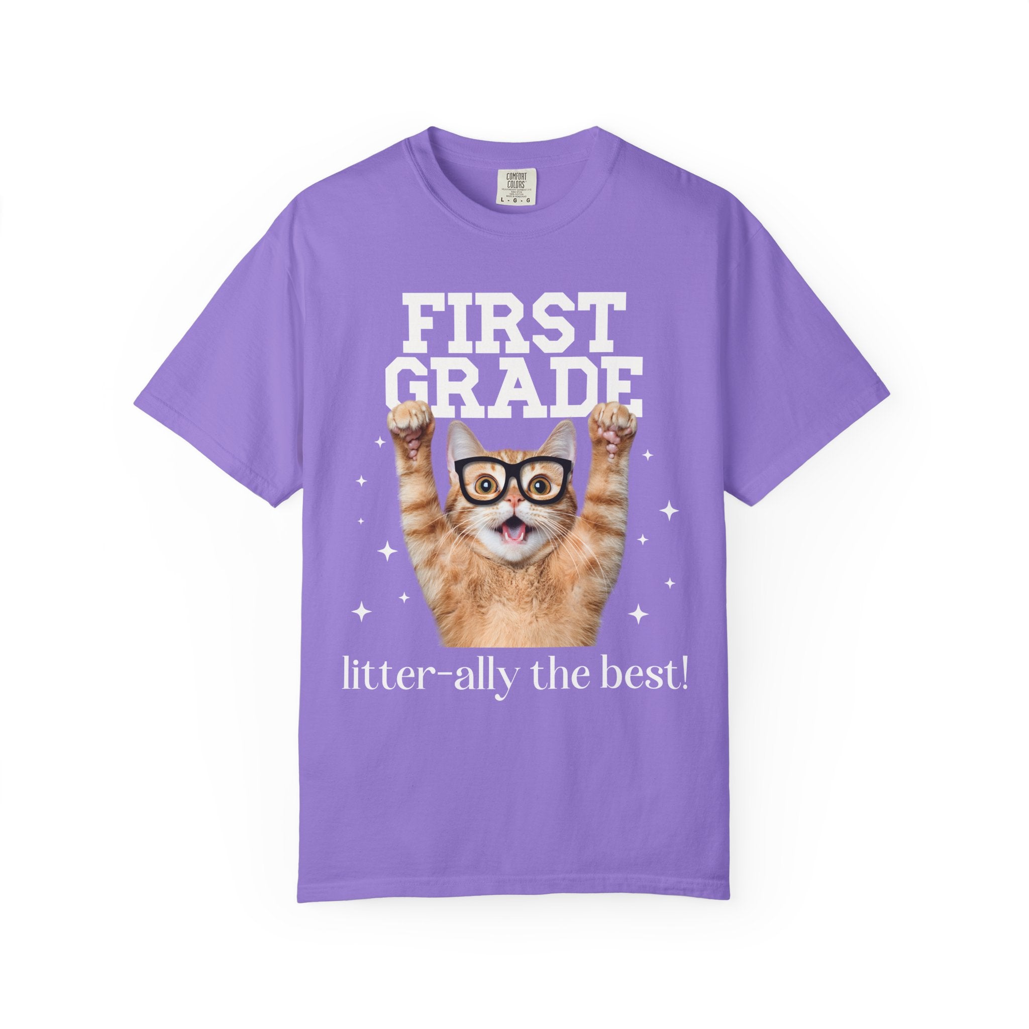 First Grade Teacher Cat Tee - Opal and June