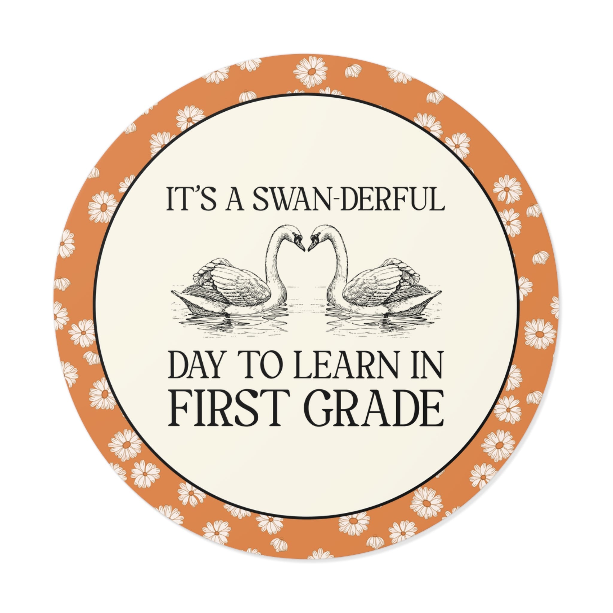 First Grade Teacher Cottagecore Swan Sticker: It's a Swan-derful Day to Learn - Opal and June