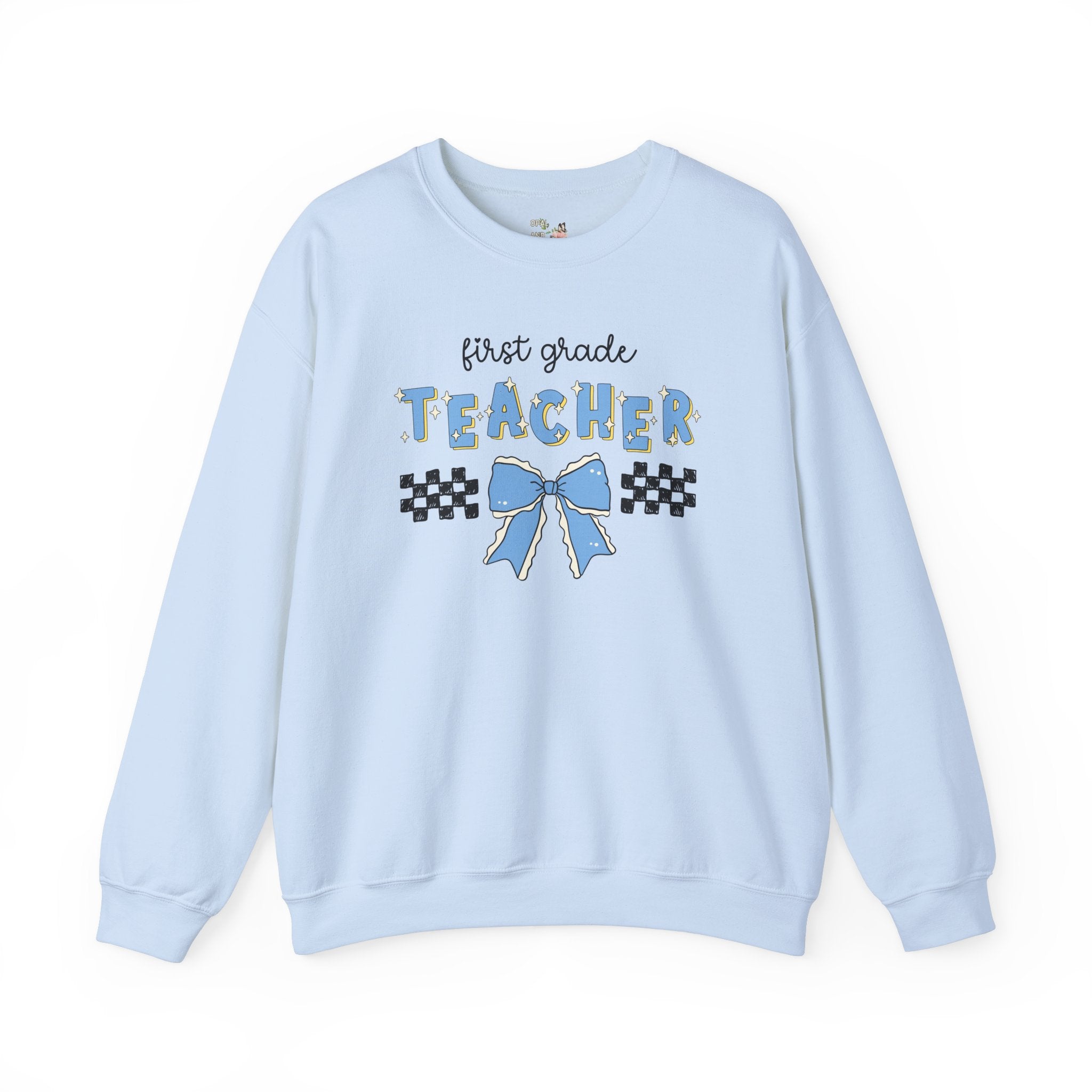 First Grade Teacher Sweatshirt, First Day of School, Meet the Teacher Night, Cute Teaching Major Gift, New 1st Grade Teacher, Shirt with Bow - Opal and June