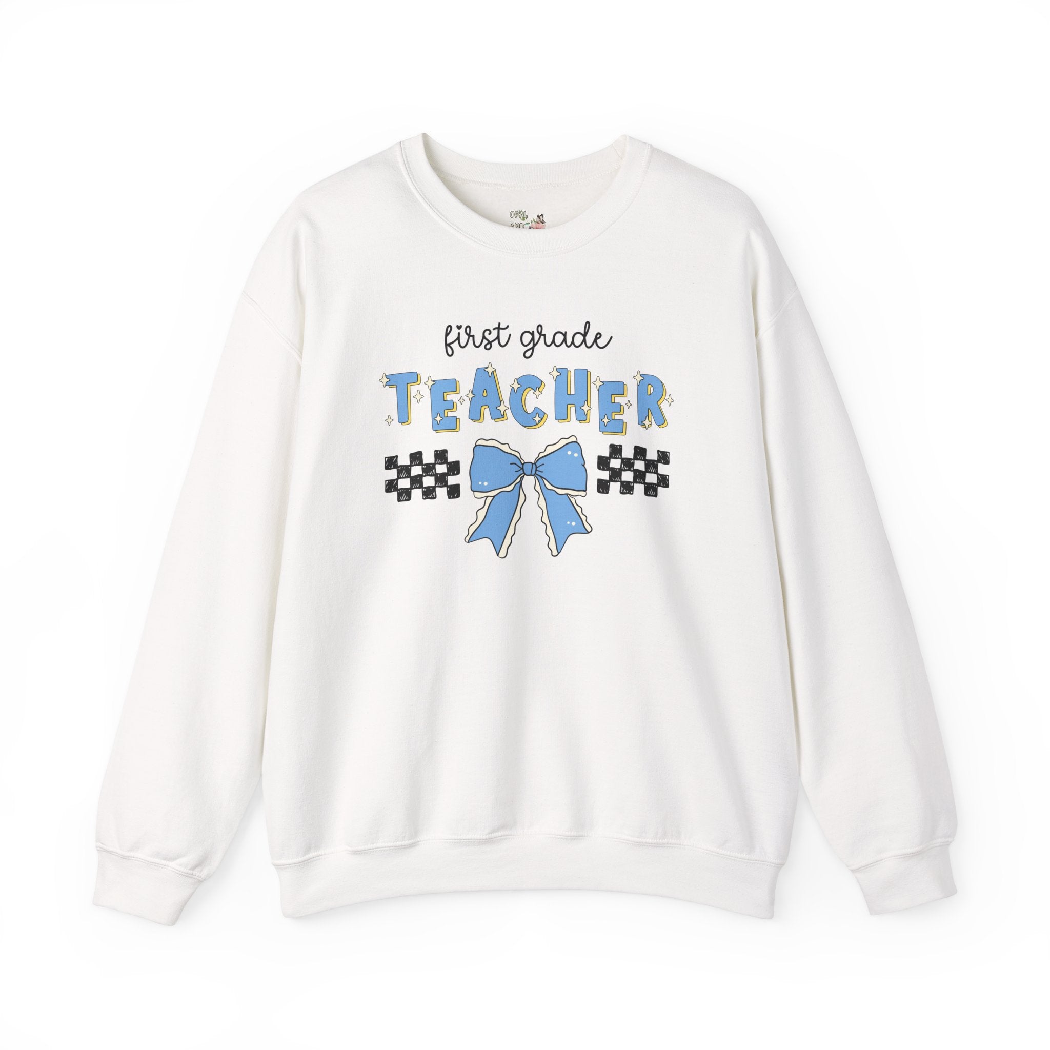 First Grade Teacher Sweatshirt, First Day of School, Meet the Teacher Night, Cute Teaching Major Gift, New 1st Grade Teacher, Shirt with Bow - Opal and June