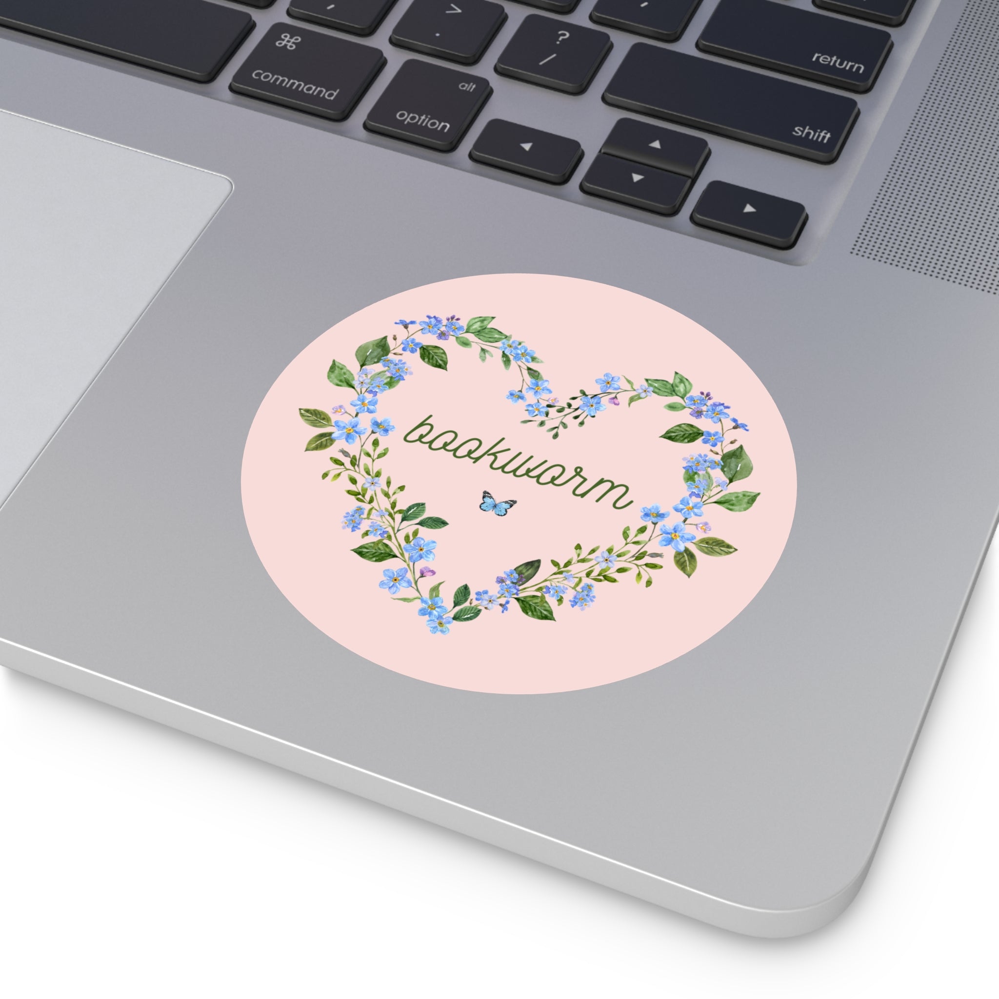 Floral Bookworm Sticker for Book Lover, Friend Who Loves Books, Romance Reader Sticker with Butterfly, Cute 90s Aesthetic Bookish Present - Opal and June