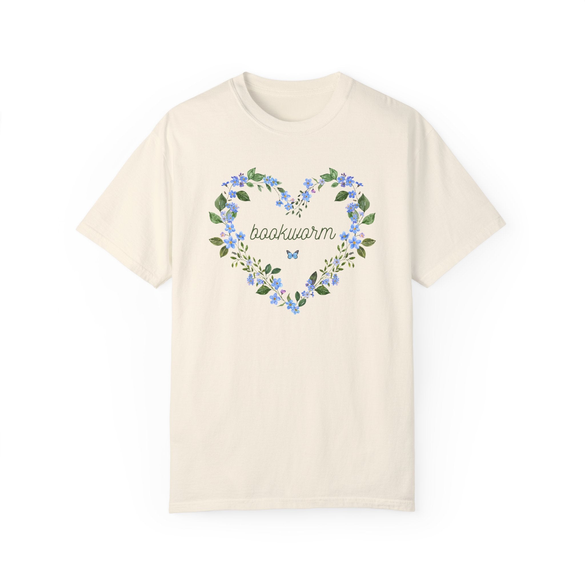 Floral Bookworm Tee Shirt for Book Lover, Friend Who Loves Books, Romance Reader T-Shirt with Butterfly, Cute 90s Aesthetic Bookish Present - Opal and June