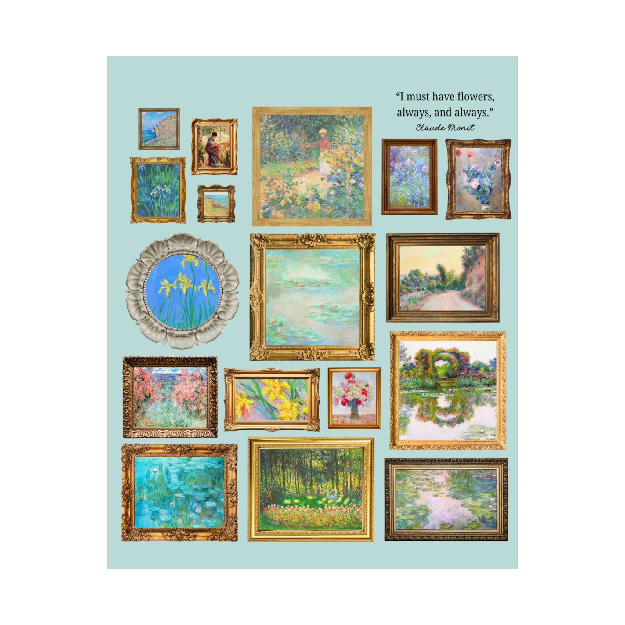 Floral Claude Monet Poster Print - Opal and June