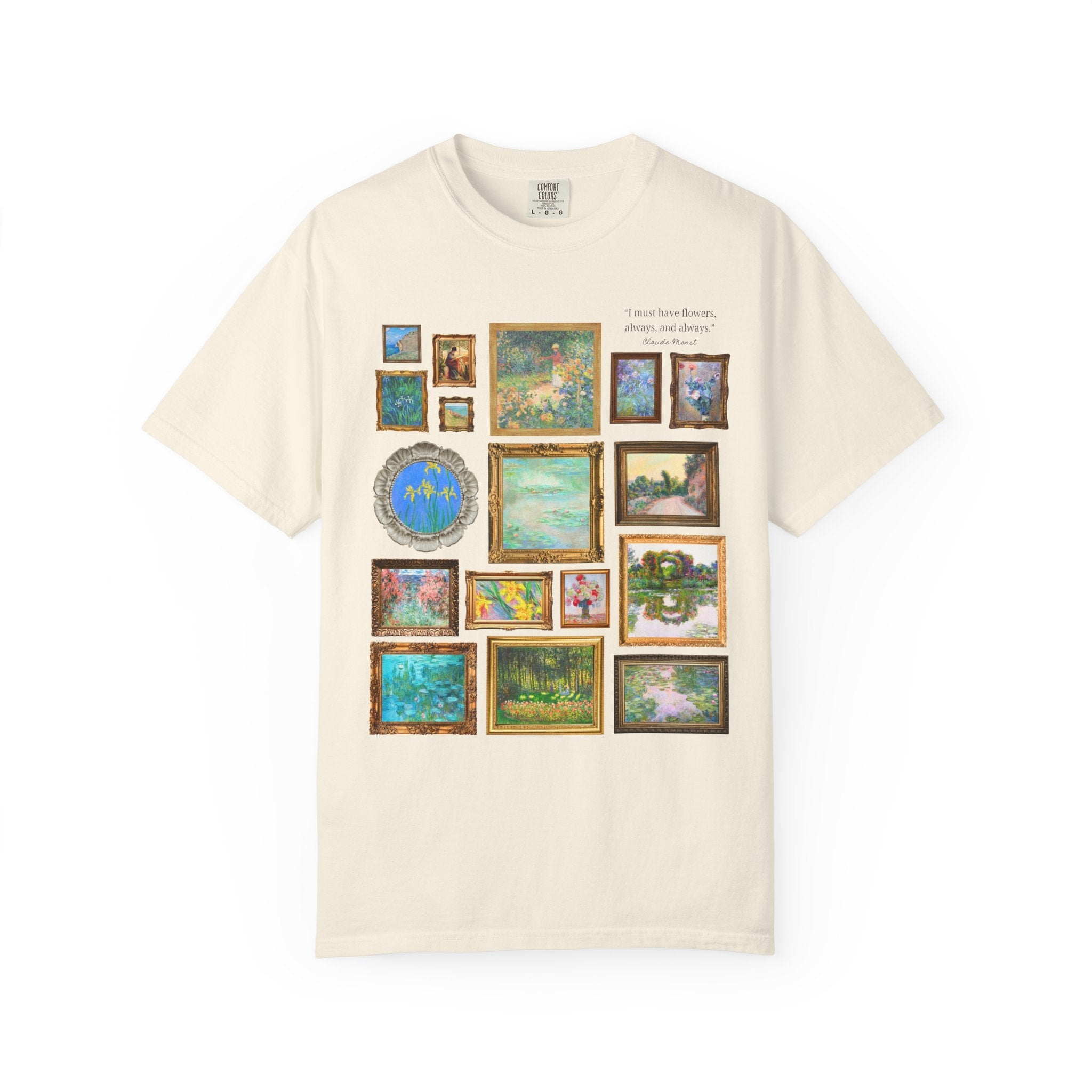 Floral Claude Monet Tee Shirt, Art Historian, Friend Who Loves Flowers: Gallery Wall Aesthetic, Shirt for French History Professor or Artist - Opal and June