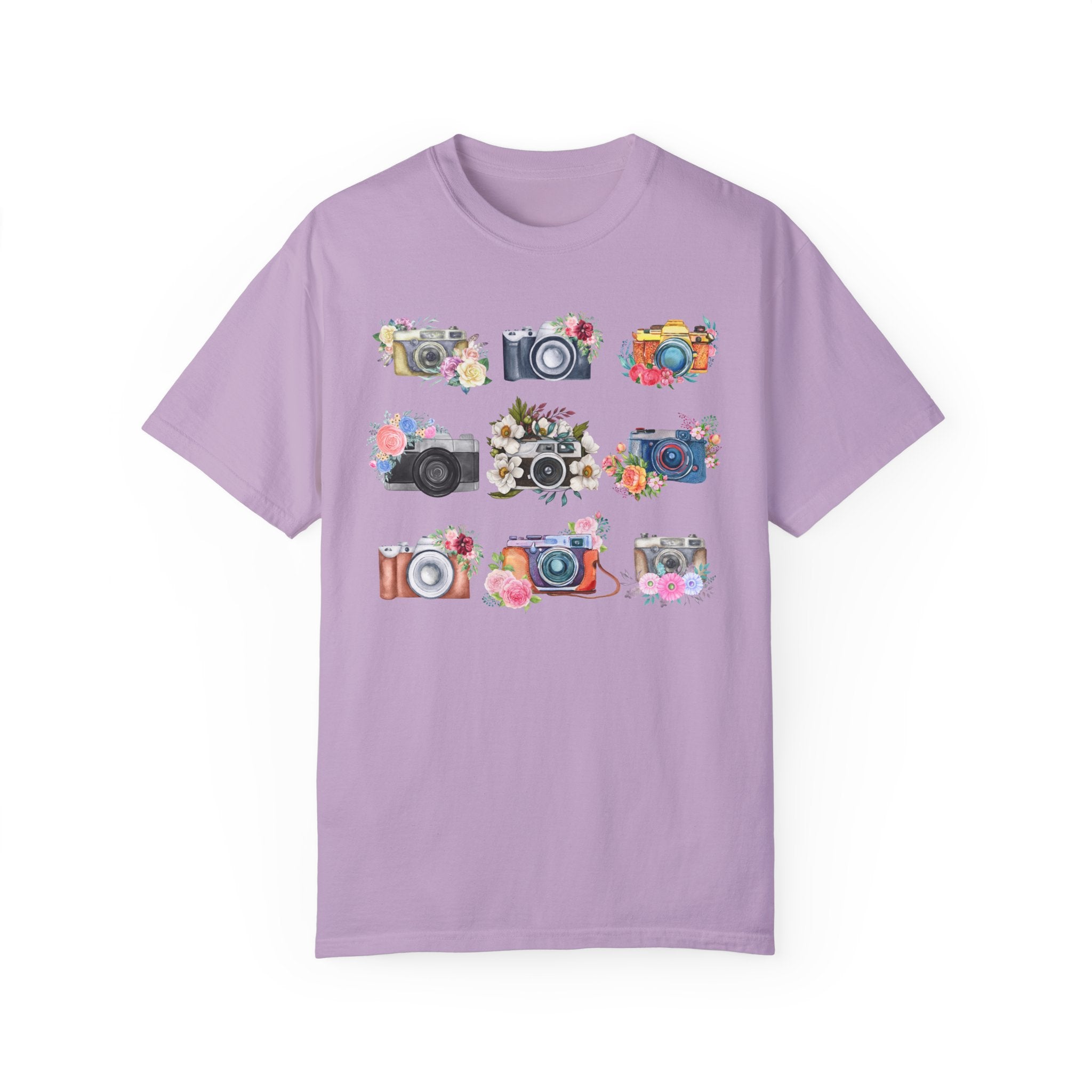 Floral Cottagecore Camera T-Shirt: Cute Whimsigoth Aesthetic Tee Shirt for Wedding Photographer or Photography Major, Mom Who Loves Photos - Opal and June
