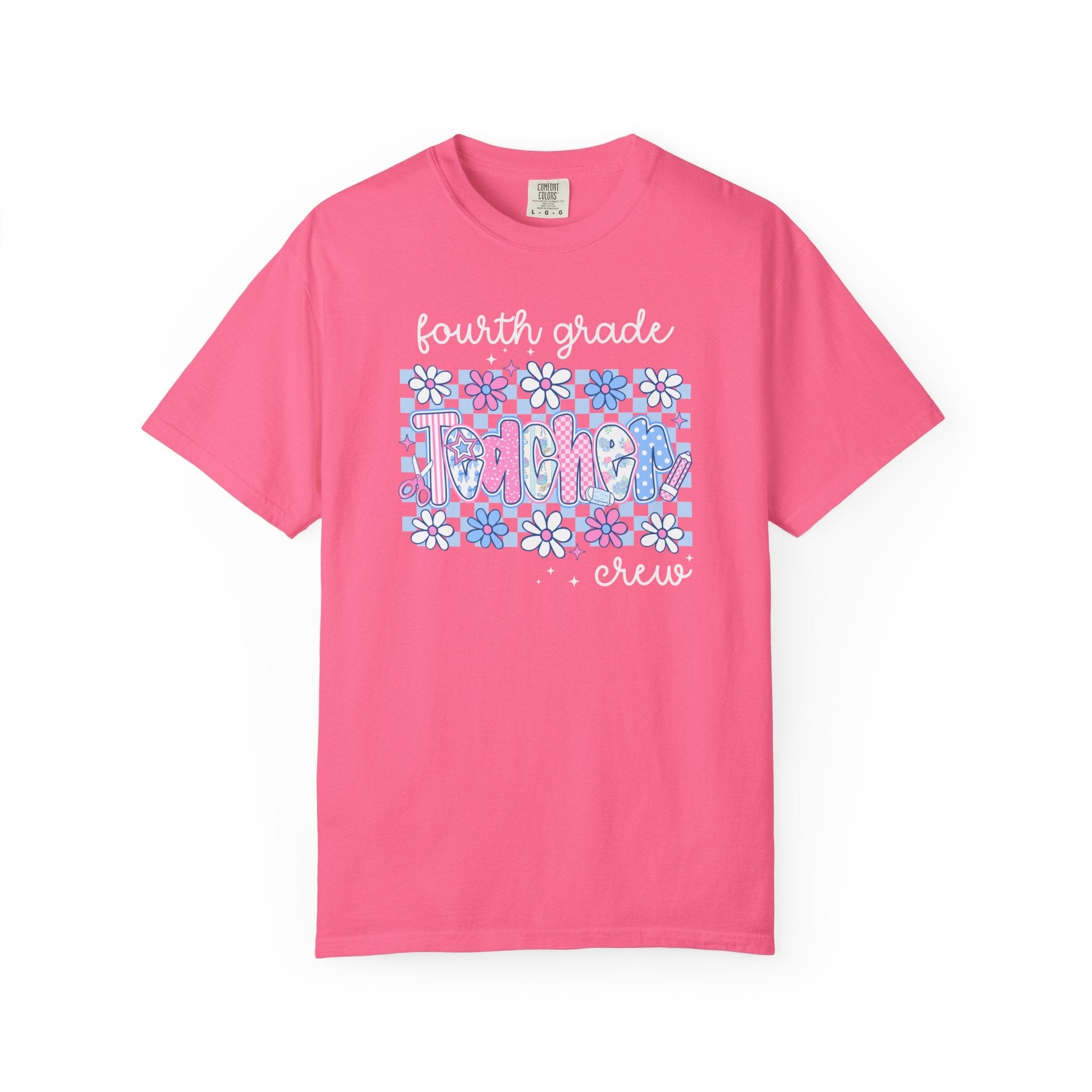 Floral Fourth Grade Crew Matching Teacher Shirt, Back To School Fourth Grade Team T-Shirt, First Day of School or Meet the Teacher Night - Opal and June