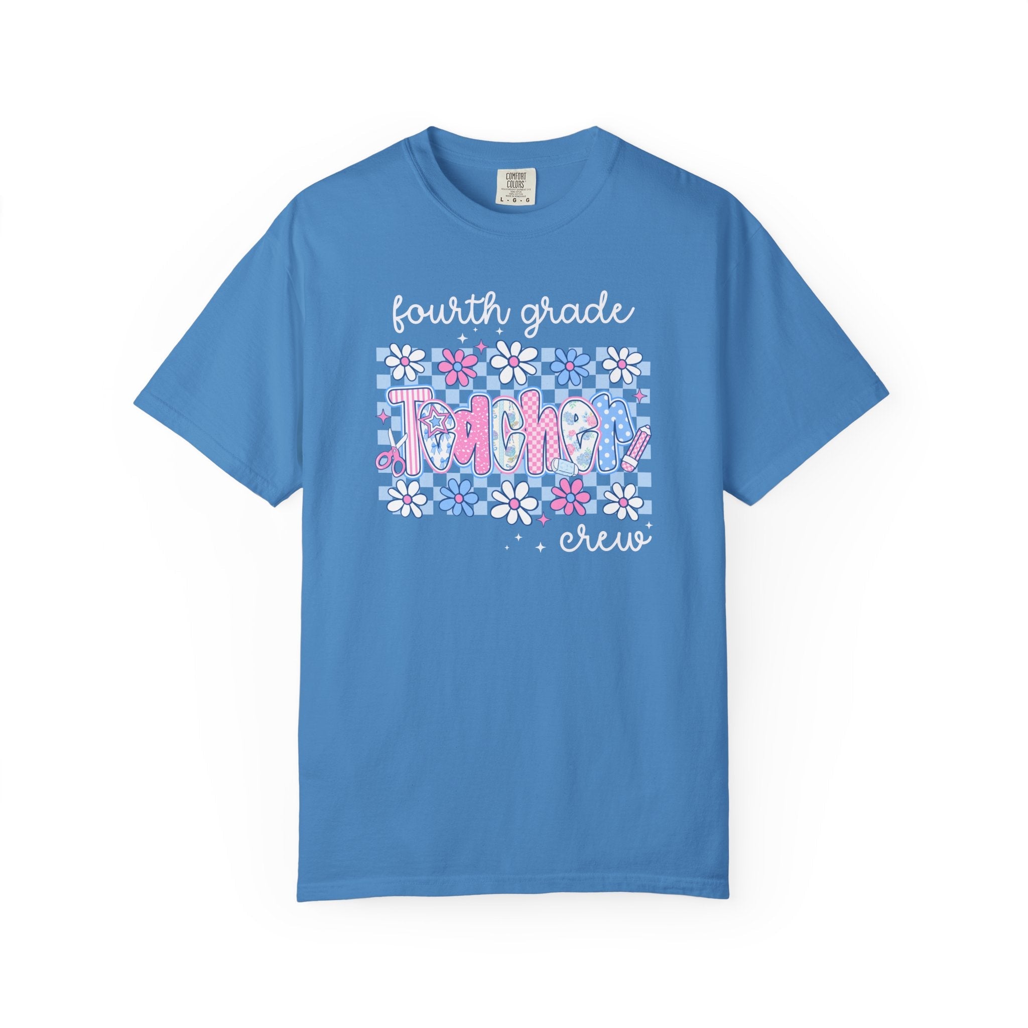 Floral Fourth Grade Crew Matching Teacher Shirt, Back To School Fourth Grade Team T-Shirt, First Day of School or Meet the Teacher Night - Opal and June