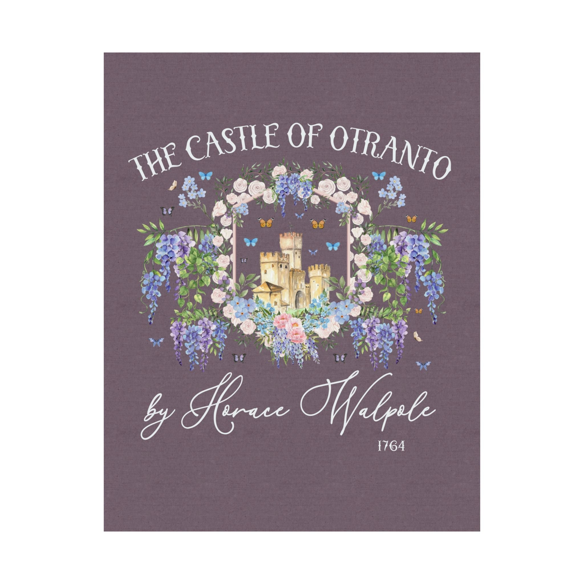 Floral Gothic Literature Poster Print, Reader Who Loves Scary Stories, Spooky Bookish Gift for Bookworm, Horace Walpole Castle of Otranto - Opal and June