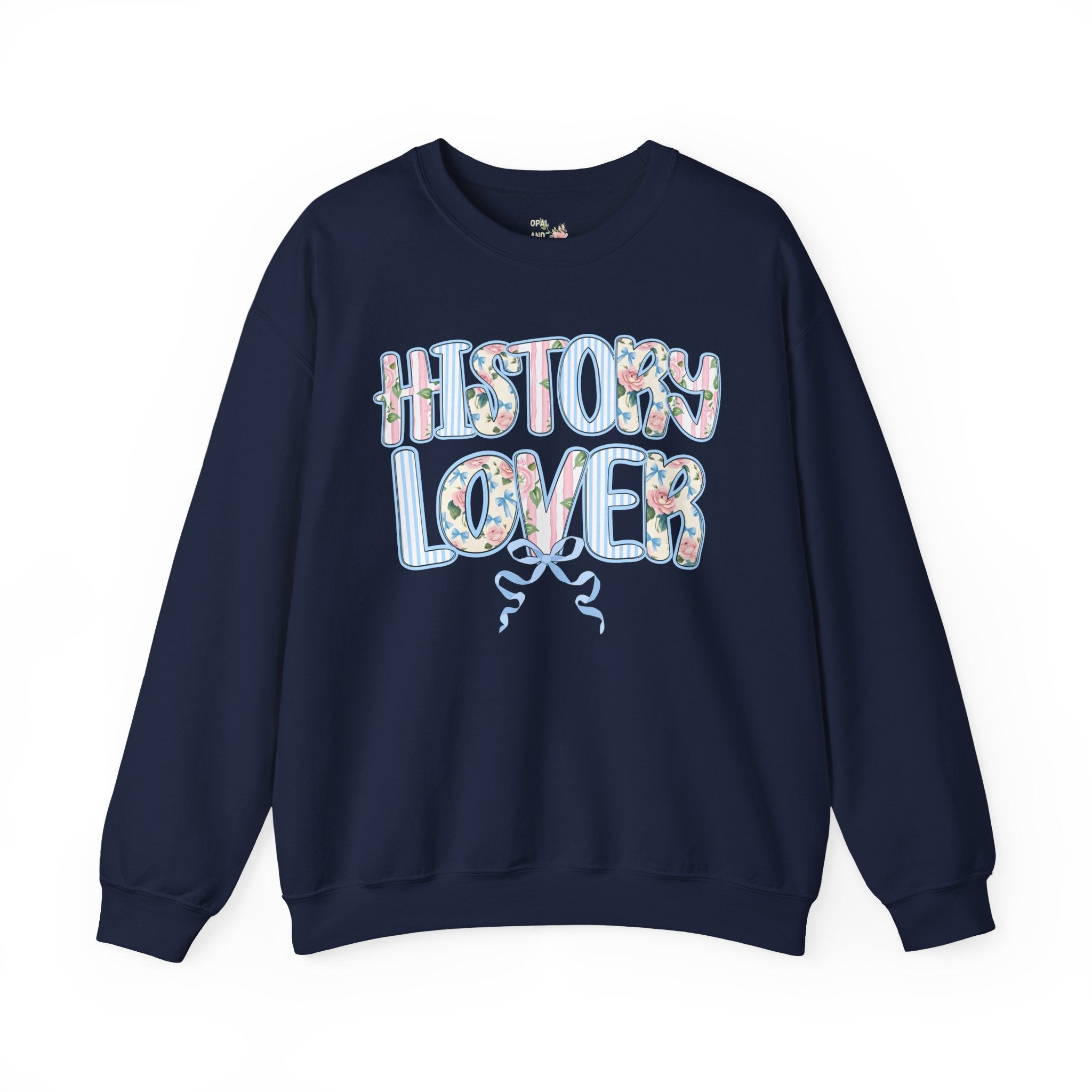 Floral History Lover Sweatshirt with Ribbon, Cute Dreamcore History Buff Shirt, Women's History, Social Studies Teacher, History Department - Opal and June