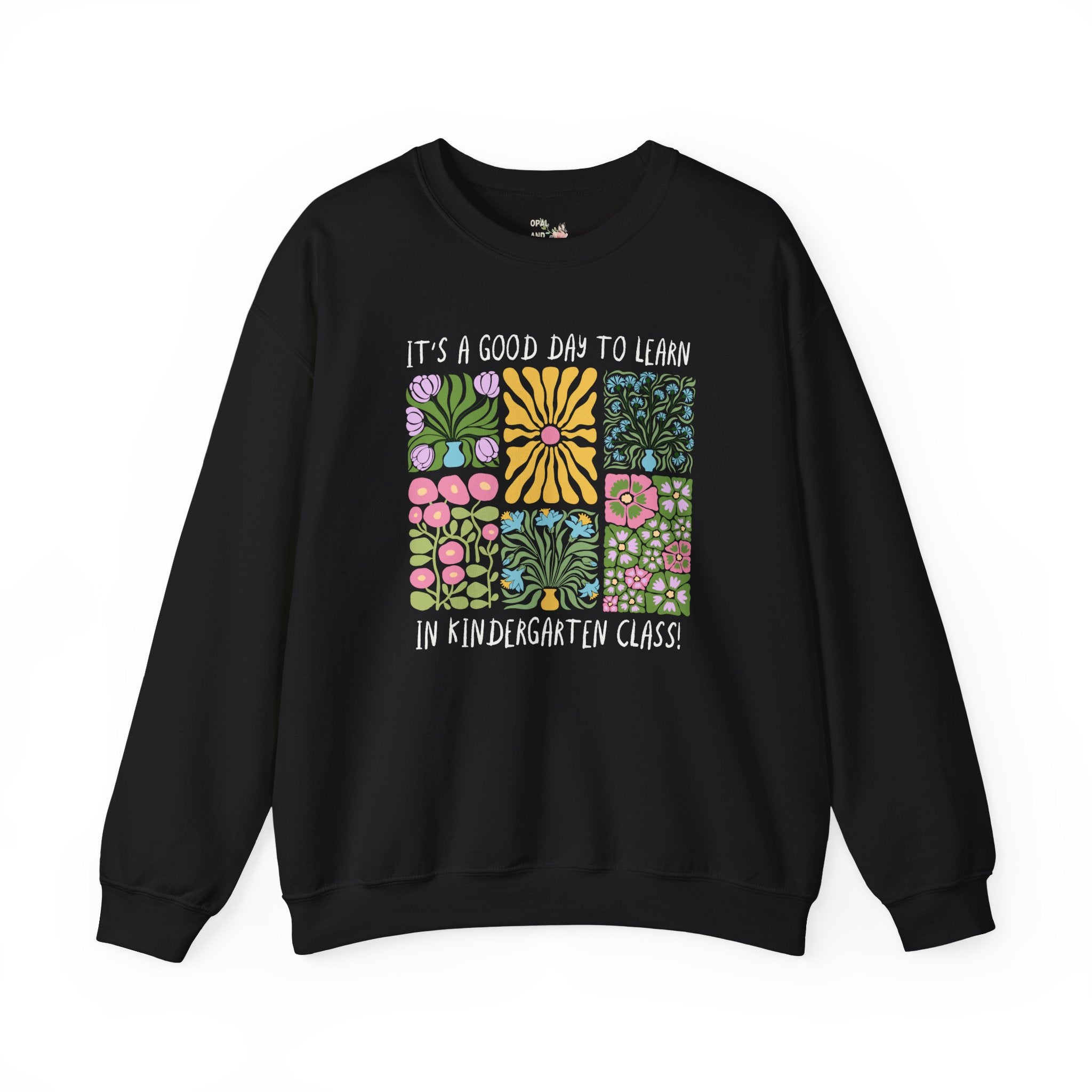 Floral Kindergarten Teacher Sweatshirt, Kindergarten Crew or Squad Crewneck, Back to School Kinder Squad, Teacher Team Appreciation Gift - Opal and June
