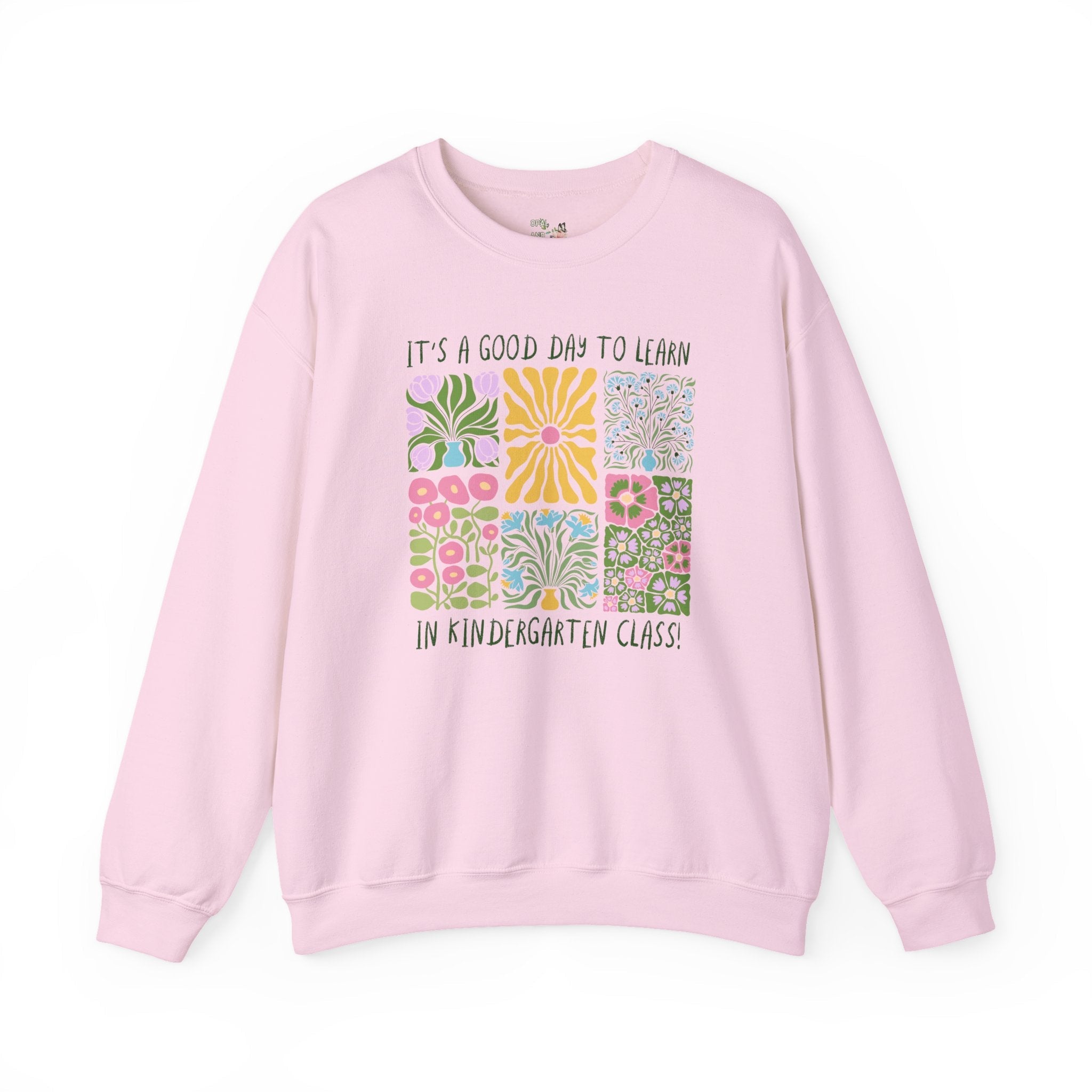 Floral Kindergarten Teacher Sweatshirt, Kindergarten Crew or Squad Crewneck, Back to School Kinder Squad, Teacher Team Appreciation Gift - Opal and June