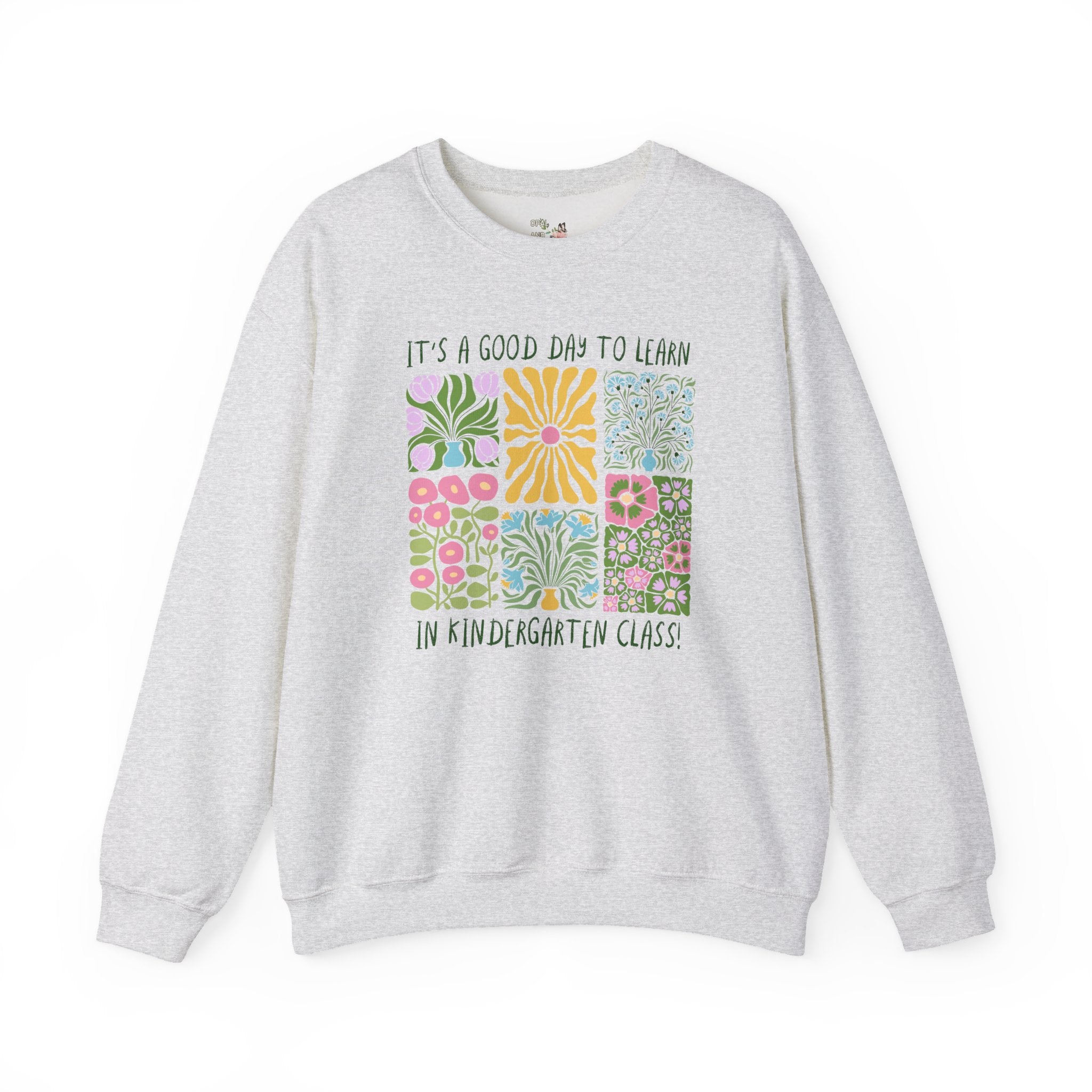 Floral Kindergarten Teacher Sweatshirt, Kindergarten Crew or Squad Crewneck, Back to School Kinder Squad, Teacher Team Appreciation Gift - Opal and June