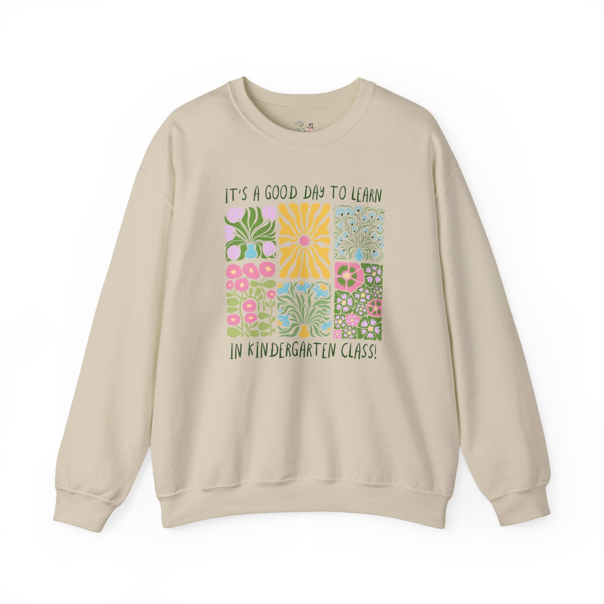 Floral Kindergarten Teacher Sweatshirt, Kindergarten Crew or Squad Crewneck, Back to School Kinder Squad, Teacher Team Appreciation Gift - Opal and June