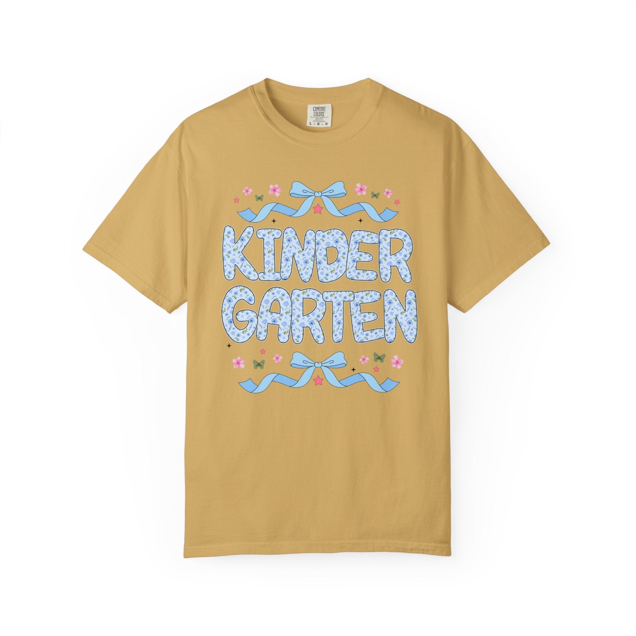 Floral Kindergarten Teacher Tee Shirt, Matching Teacher Team T-Shirt with Bow and Flowers, Cute Dreamcore 90s Aesthetic Back to School Tee - Opal and June