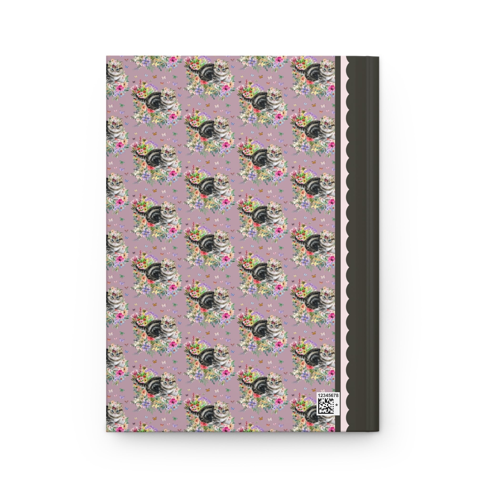 Floral Kitten Notebook with Butterflies | Cute Kitten Journal, Gift for Cat Lover, Cat Laying in Flowers, Gift for Cat Moms, Fun Kitten Gift Idea - Opal and June
