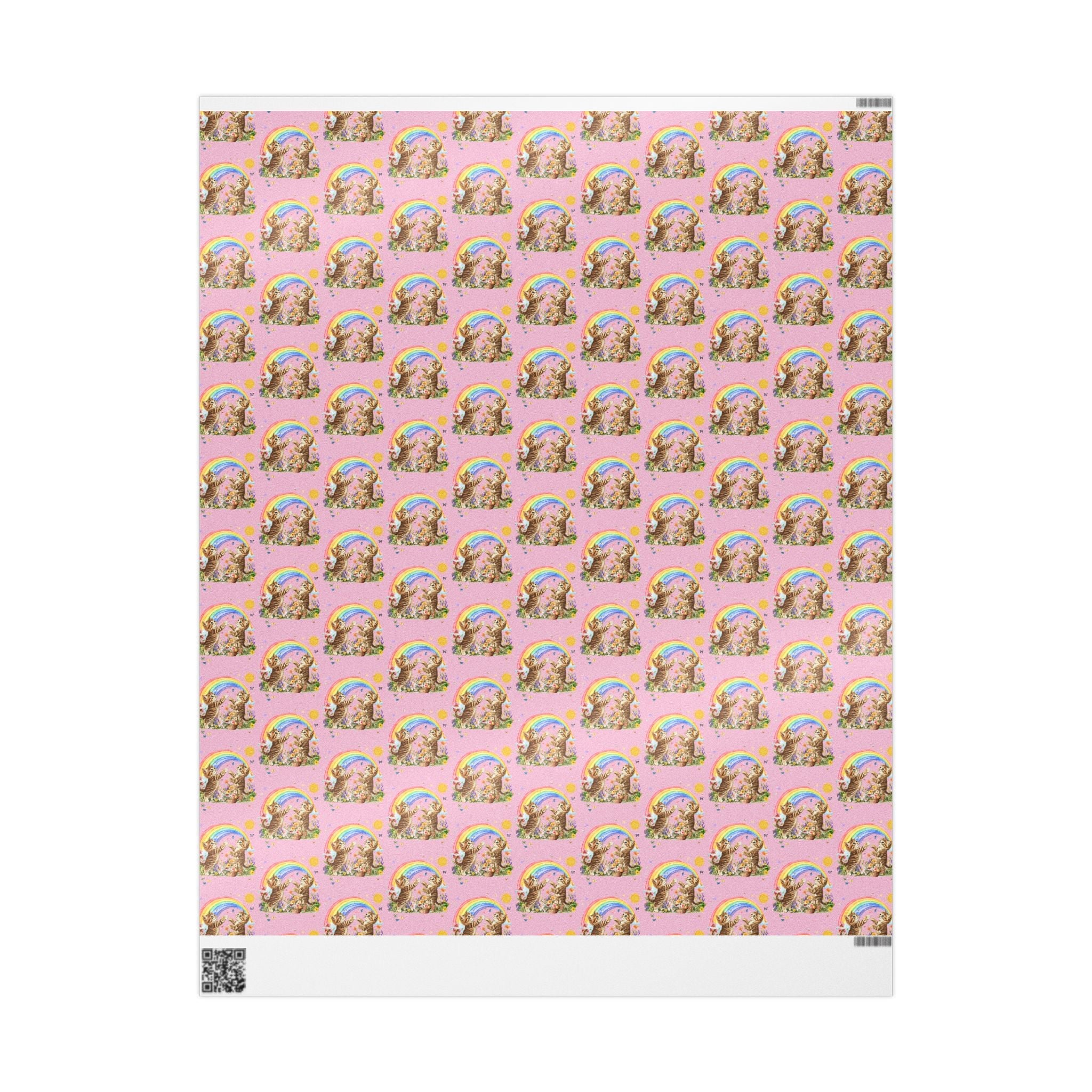 Floral Kitten Wrapping Paper - Opal and June