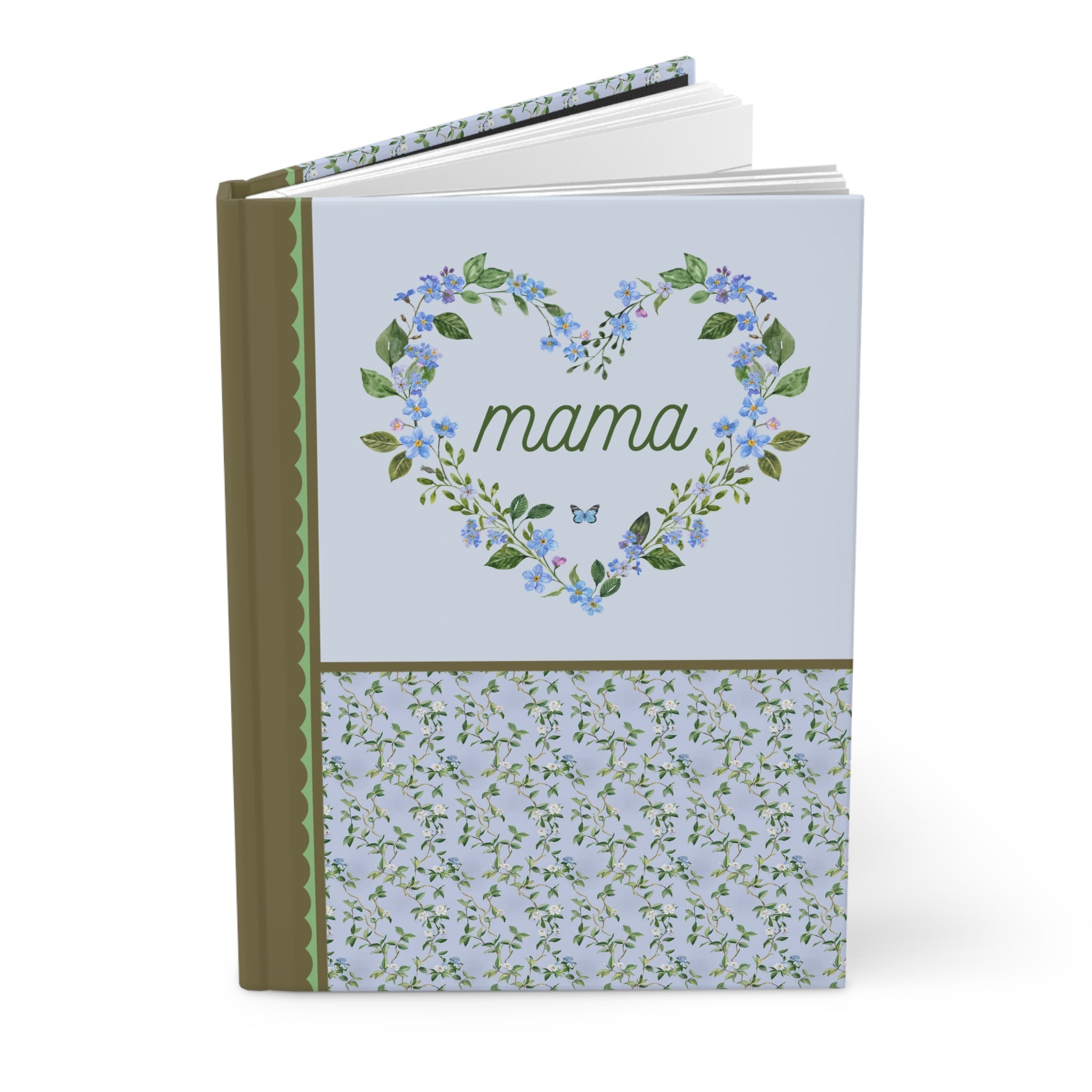 Floral Mama Notebook for Mom Who Loves Flowers, Cute Mother's Day Gift, New Mama of Twins, Sweet Boho Pregnancy Announcement Gift for Sister - Opal and June