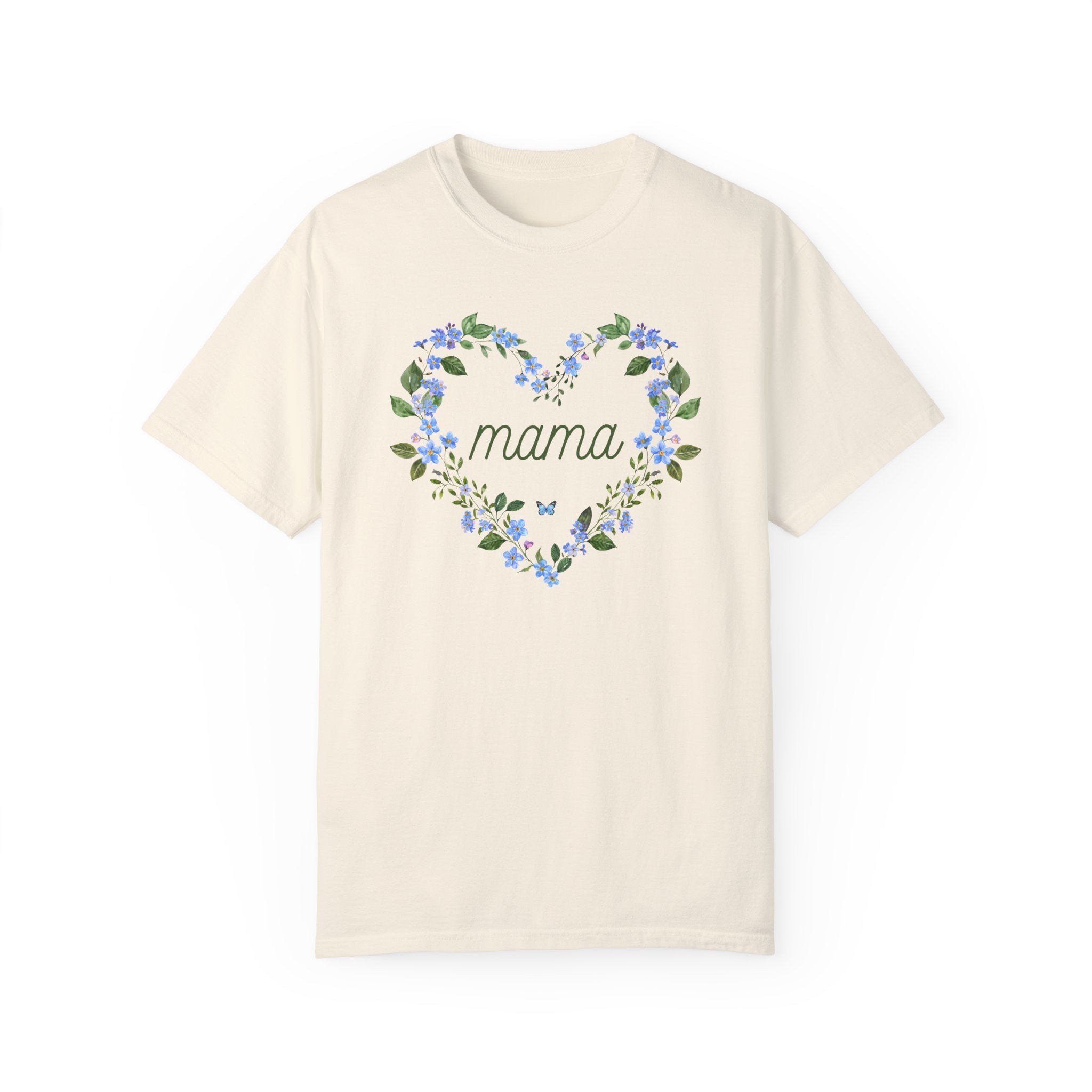Floral Mama Tee Shirt for Mom Who Loves Flowers, Cute Mother's Day Gift for New Mama of Twins, Sweet Boho Pregnancy Announcement Tee Shirt - Opal and June