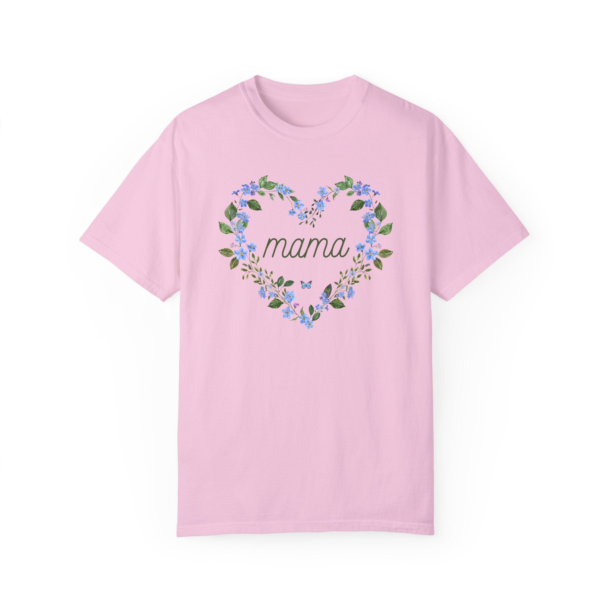 Floral Mama Tee Shirt for Mom Who Loves Flowers, Cute Mother's Day Gift for New Mama of Twins, Sweet Boho Pregnancy Announcement Tee Shirt - Opal and June