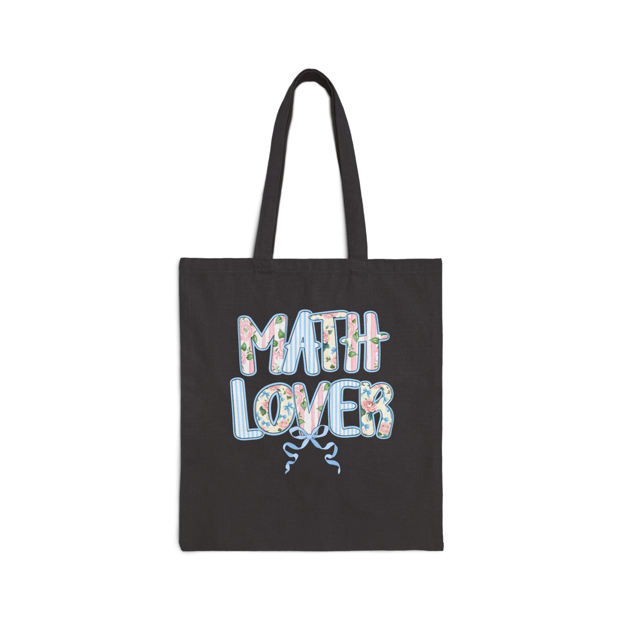 Floral Math Teacher Tote Bag with Nineties Flower Aesthetic: Math Lover, Boho Math Major, Future High School Math Teacher Graduation Gift - Opal and June