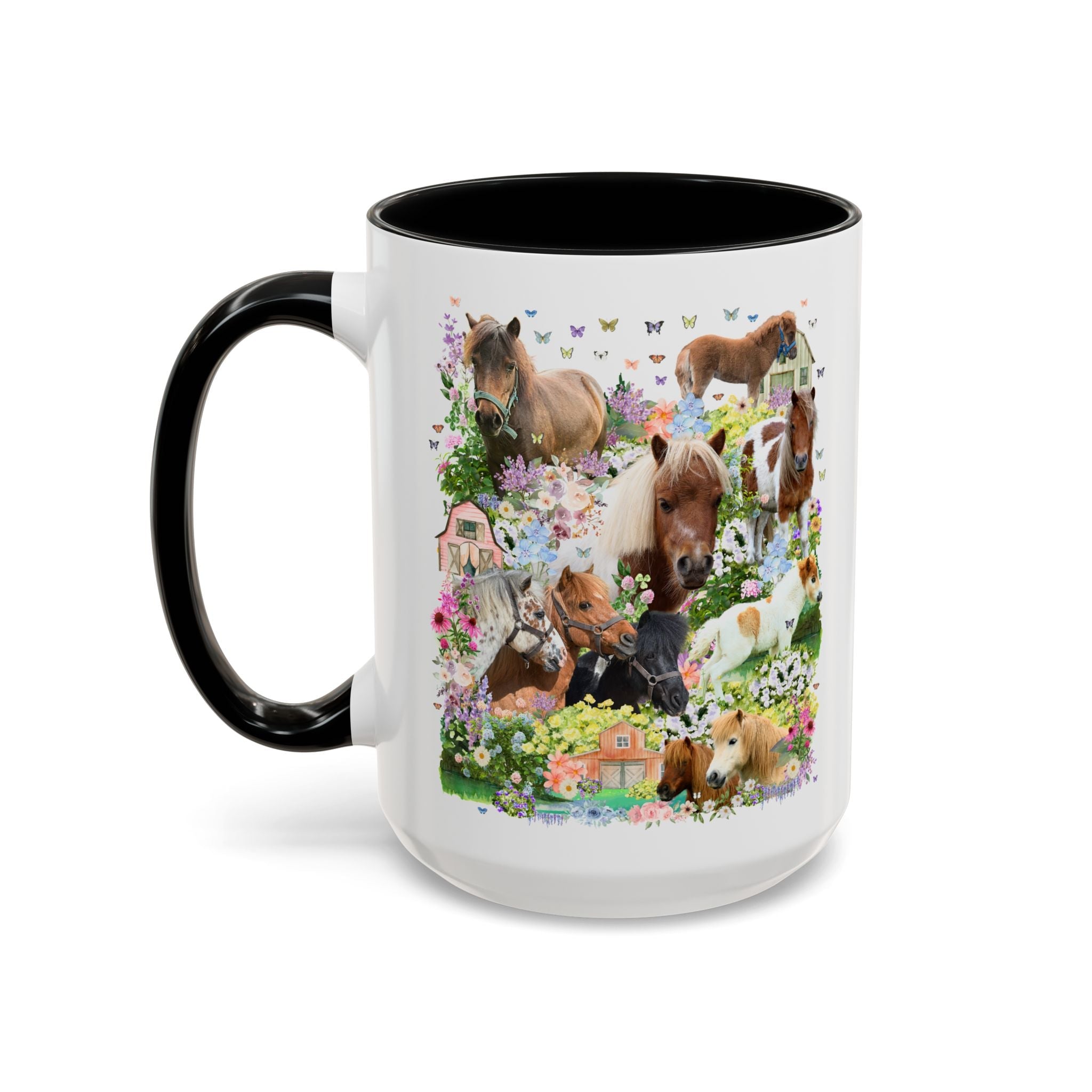 Floral Miniature Horse Lover Mug: Gift for Friend Who Loves Ponies or Cute Mini Horses, Funny Dreamcore 90s Aesthetic Animal Lover Mug - Opal and June