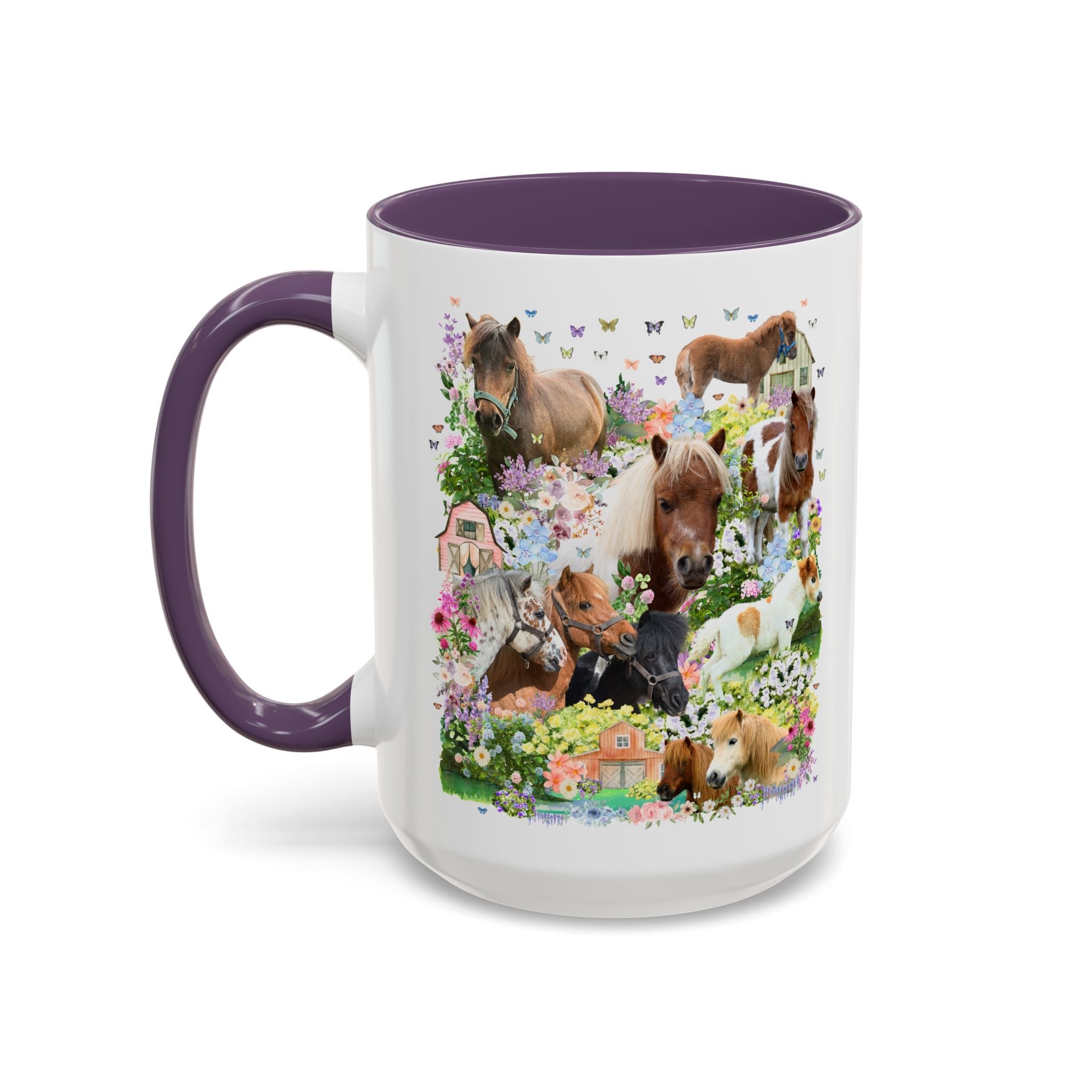 Floral Miniature Horse Lover Mug: Gift for Friend Who Loves Ponies or Cute Mini Horses, Funny Dreamcore 90s Aesthetic Animal Lover Mug - Opal and June