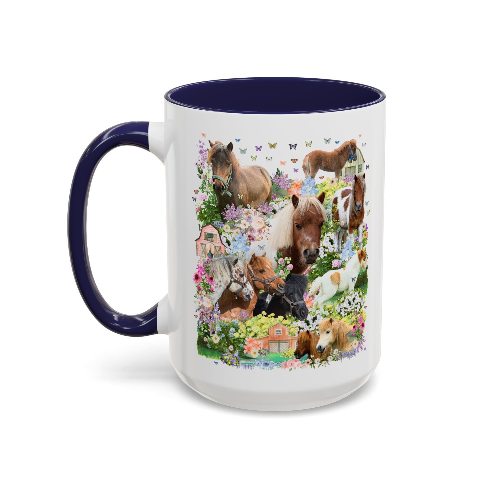 Floral Miniature Horse Lover Mug: Gift for Friend Who Loves Ponies or Cute Mini Horses, Funny Dreamcore 90s Aesthetic Animal Lover Mug - Opal and June