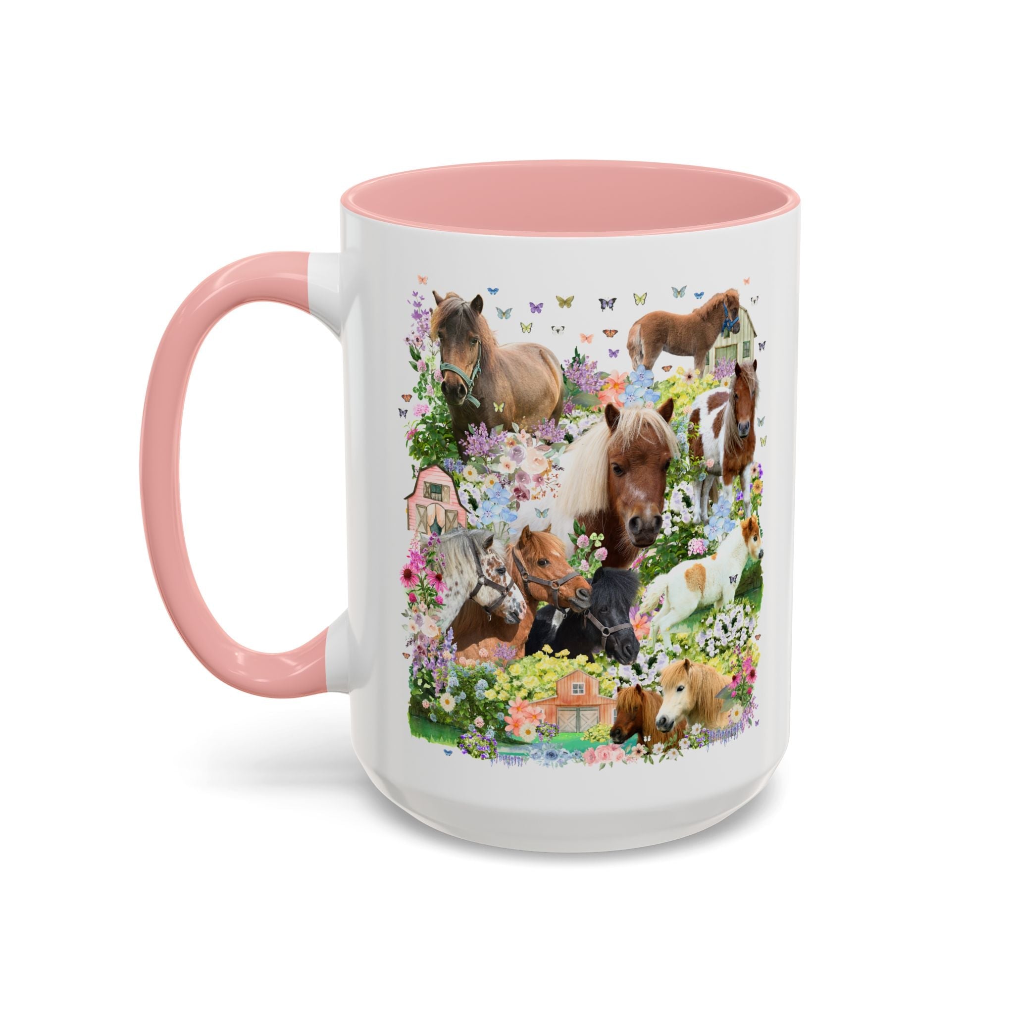 Floral Miniature Horse Lover Mug: Gift for Friend Who Loves Ponies or Cute Mini Horses, Funny Dreamcore 90s Aesthetic Animal Lover Mug - Opal and June