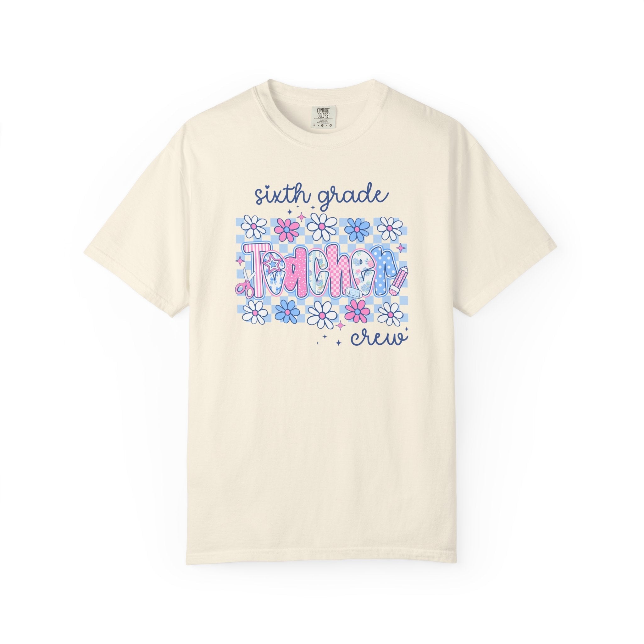 Floral Sixth Grade Crew Matching Teacher Shirt, Back To School Sixth Grade Team T-Shirt, First Day of School or Meet the Teacher Night - Opal and June