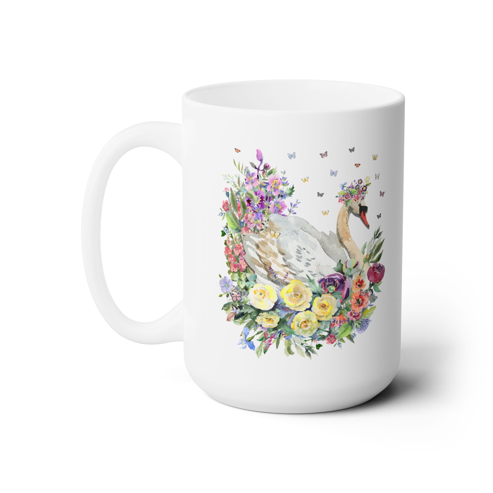 Floral Swan Coffee Mug - Opal and June