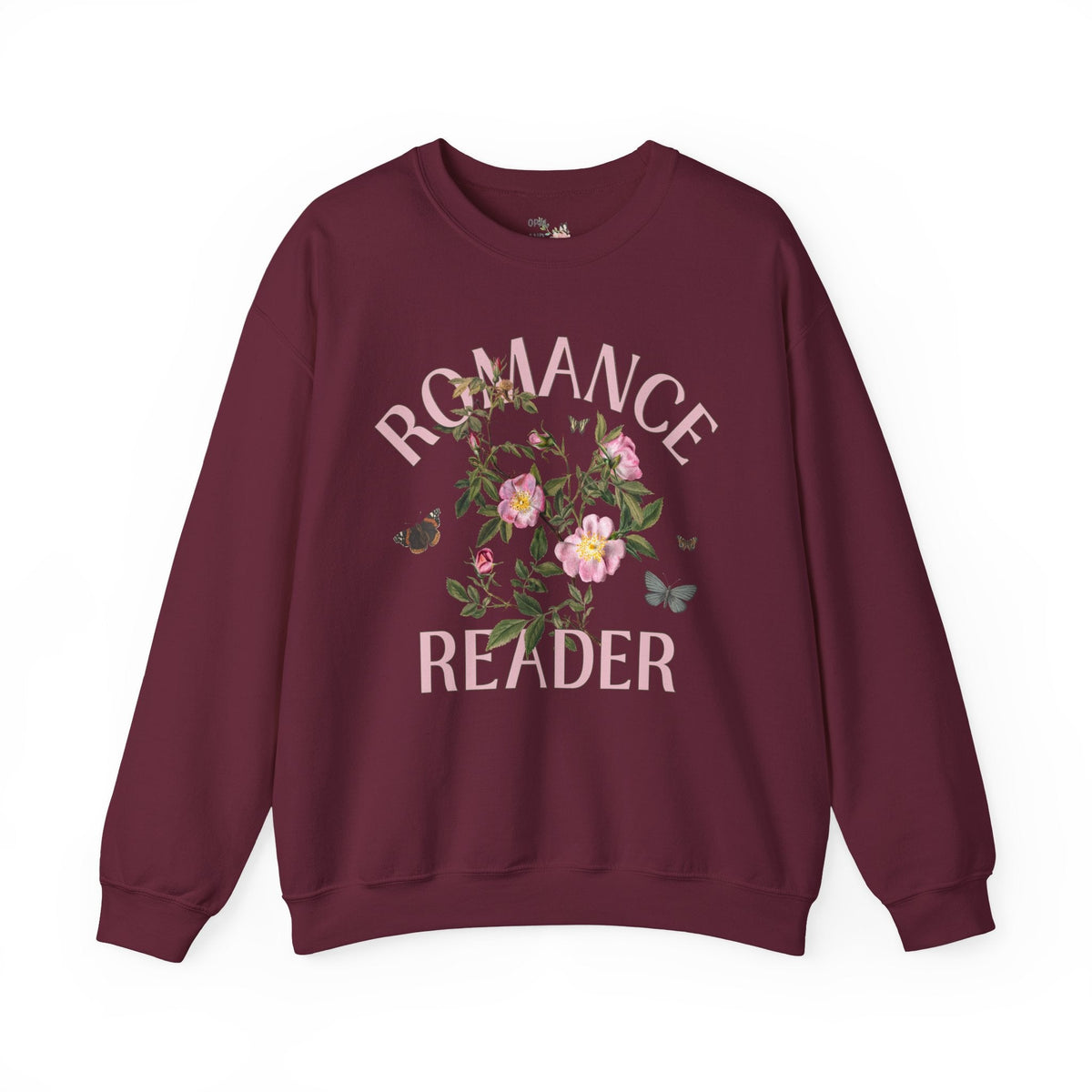 Floral Sweatshirt for Book Lover: Romance Reader Shirt with Butterflies | Vintage Grandma Style Shirt, Gift for English Major or Book Author - Opal and June