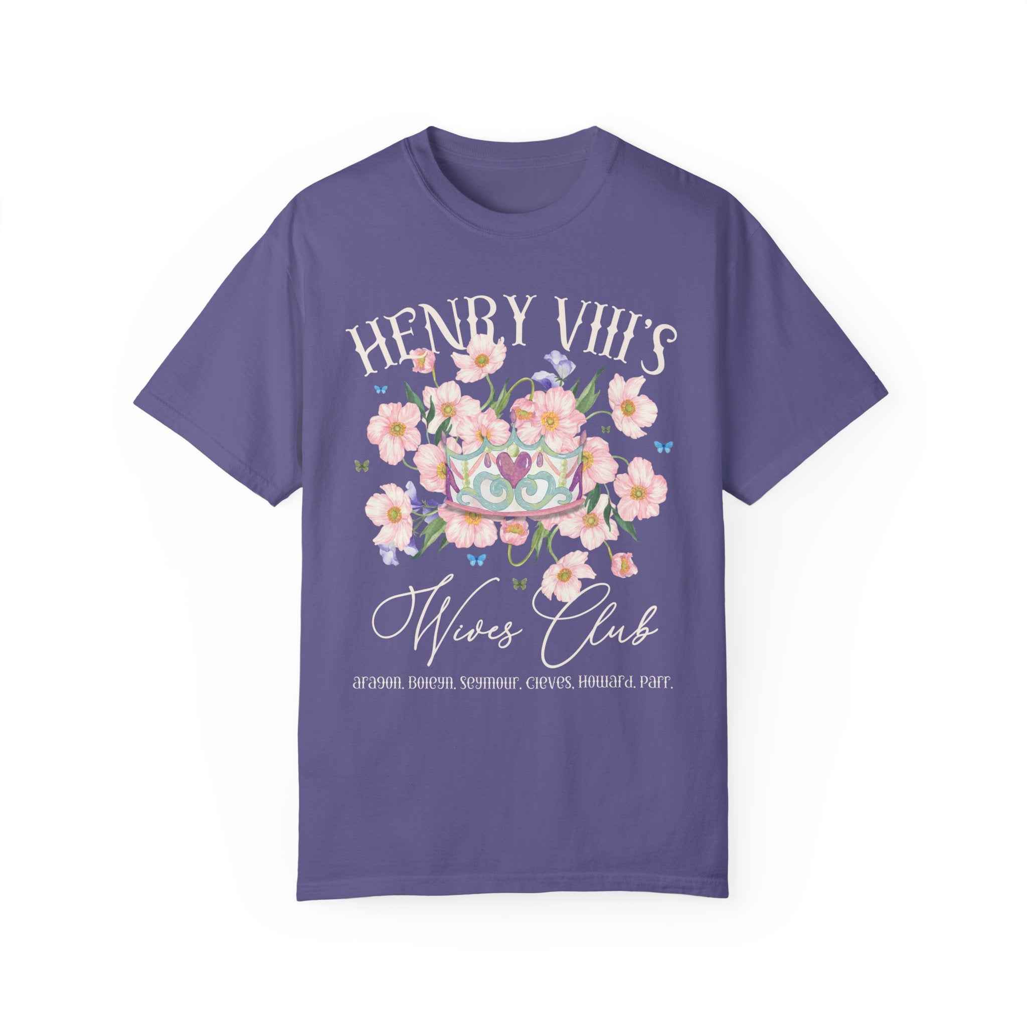 Floral Tudor History Tee Shirt for History Teacher: English History Professor Gift, Henry the 8th Wives, Whimsigoth Famous Queens Tee Shirt - Opal and June