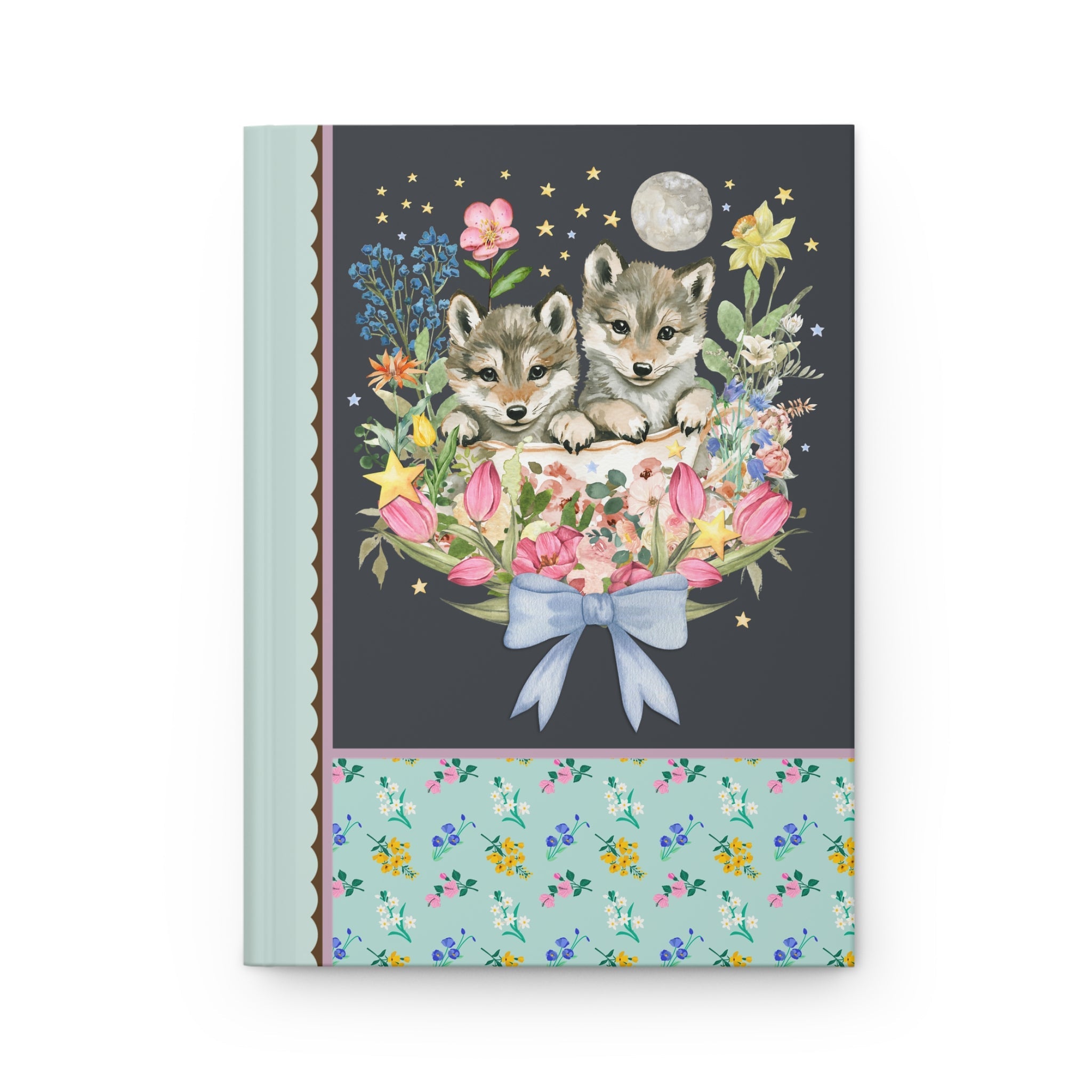 Floral Wolf Notebook - Opal and June