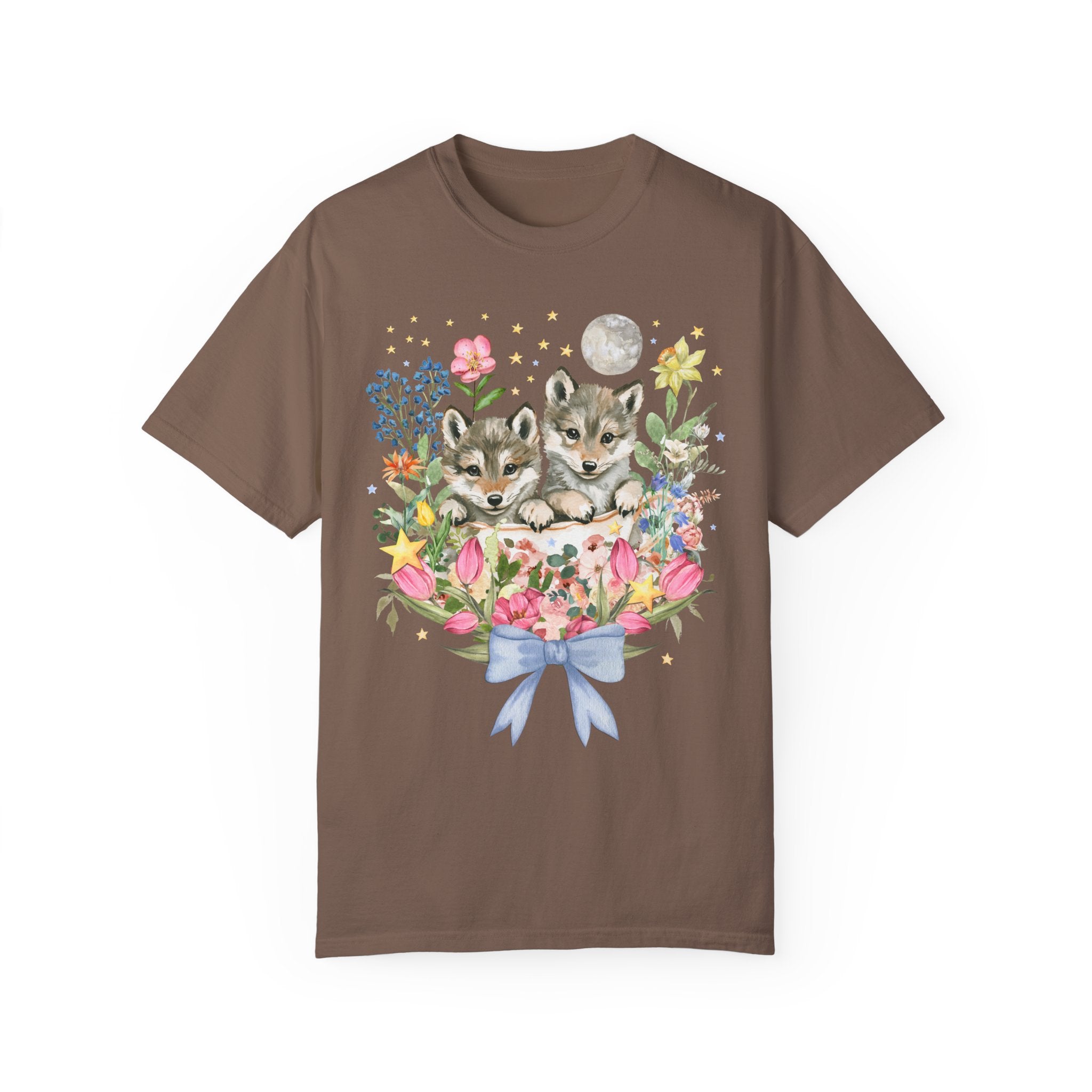 Floral Wolf Pup Tee - Opal and June